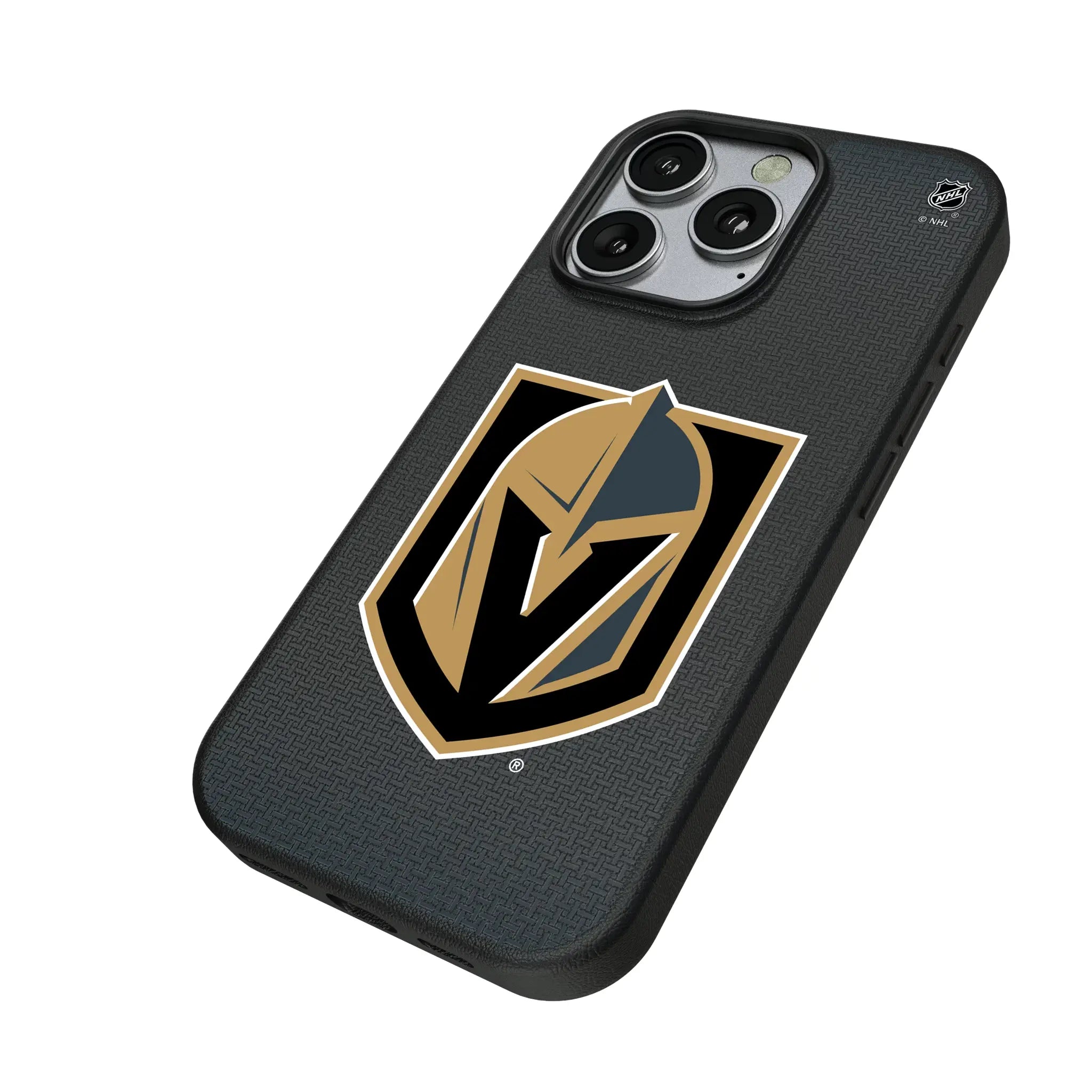 Vegas Golden Knights Linen iPhone MagSafe Compatible Phone Case for Apple iPhone - Isometric View