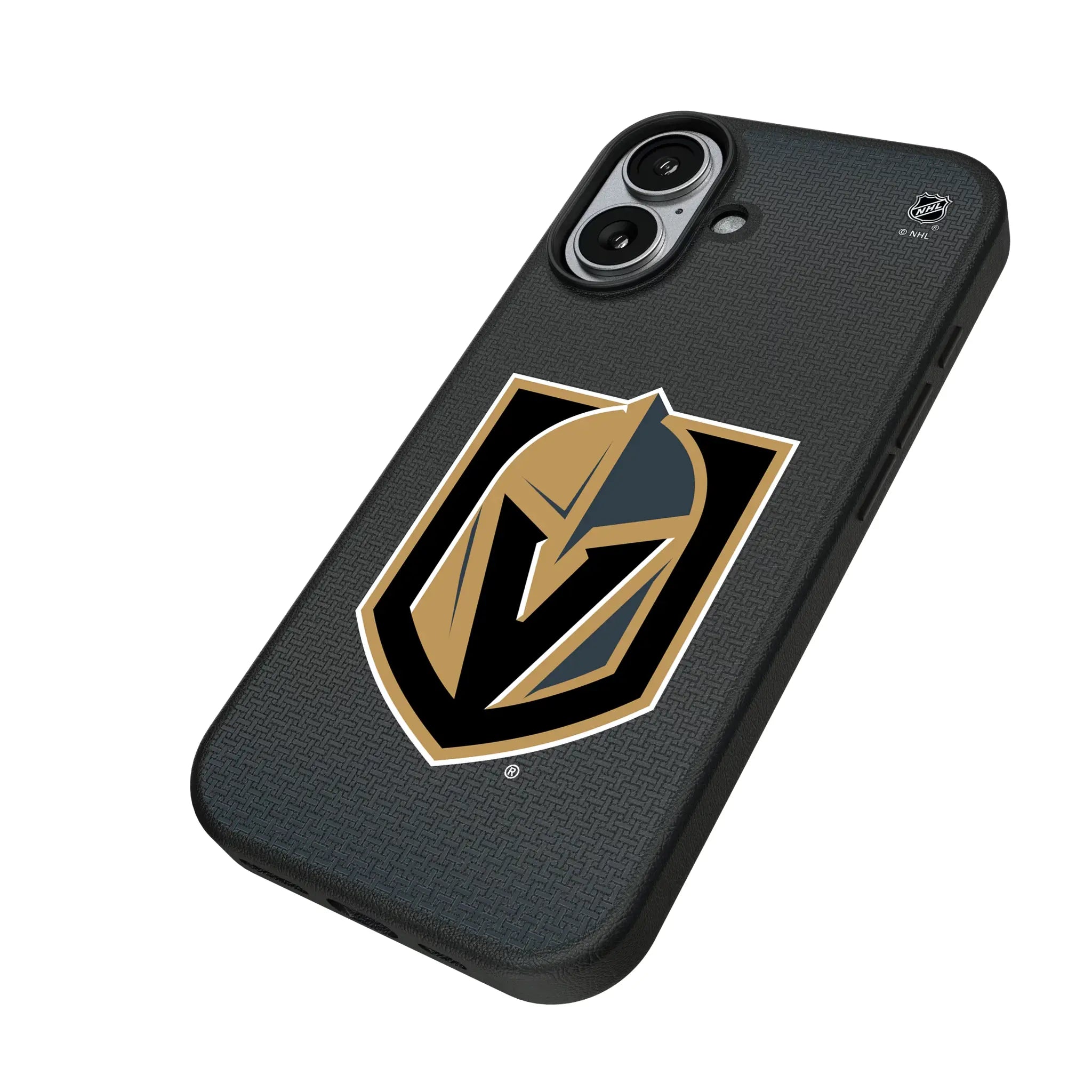 Vegas Golden Knights Linen iPhone MagSafe Compatible Phone Case for Apple iPhone - Isometric View#Device_iPhone 17