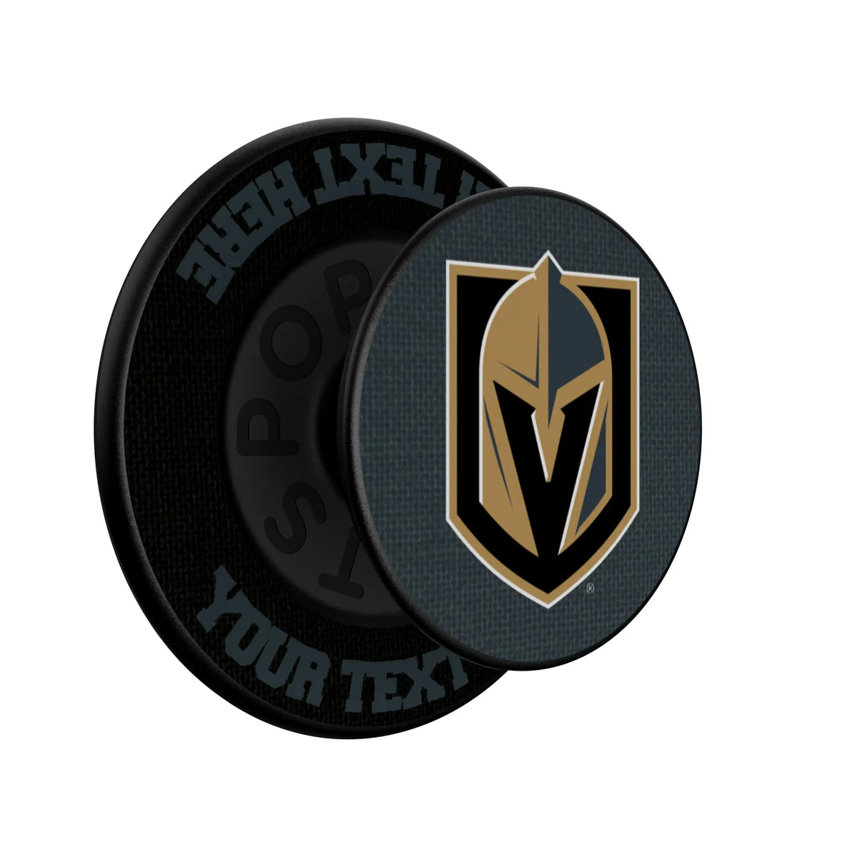 Vegas Golden Knights Personalized Endzone Solid Popsockets Round Magnetic - Isometric View