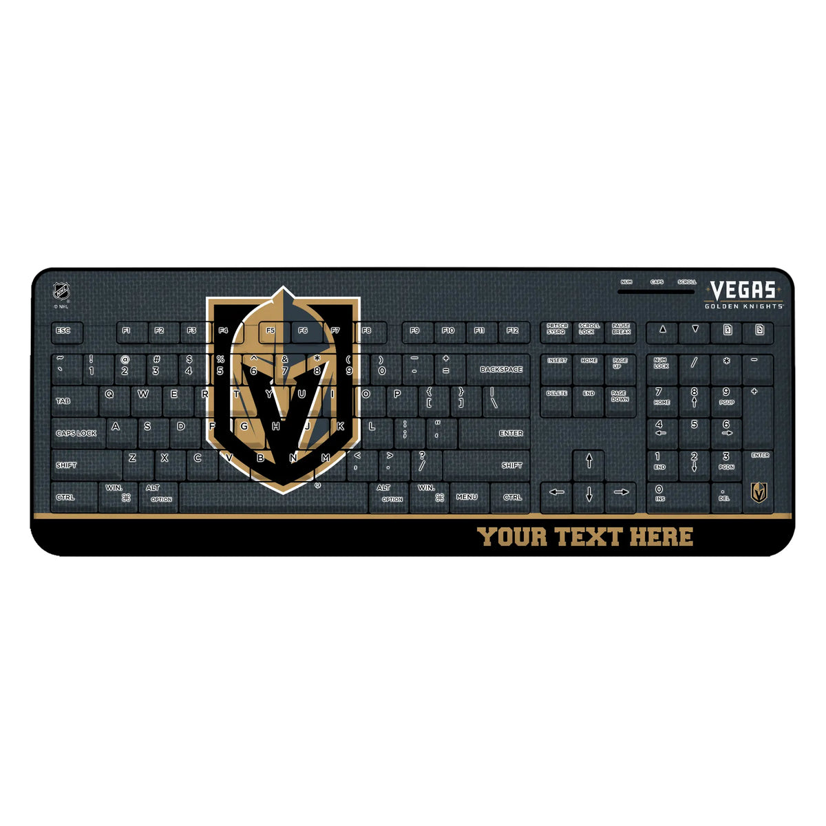 Vegas Golden Knights Personalized Endzone Solid Wireless USB Keyboard