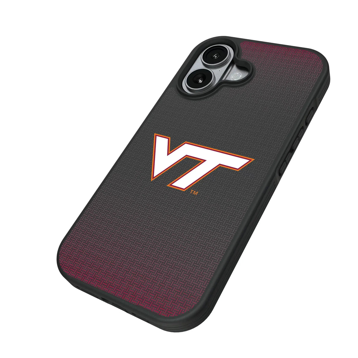 Virginia Tech Hokies Linen iPhone Bump Phone Case for Apple iPhone - Isometric View#Device_iPhone 17