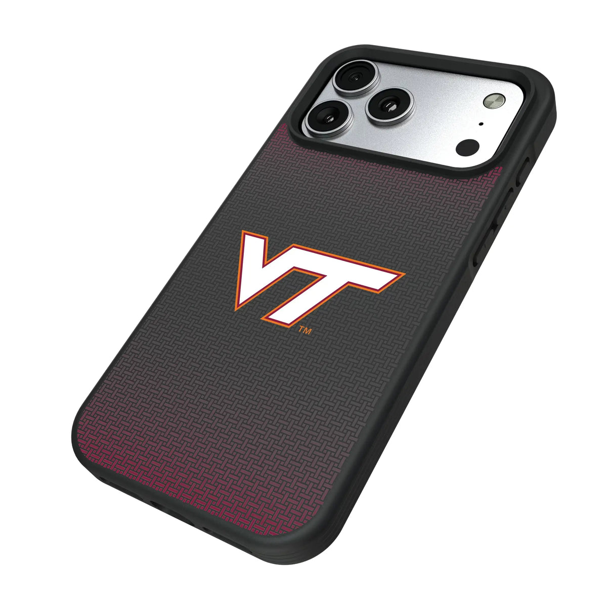 Virginia Tech Hokies Linen iPhone Bump Phone Case for Apple iPhone - Isometric View#Device_iPhone 17 Pro Max