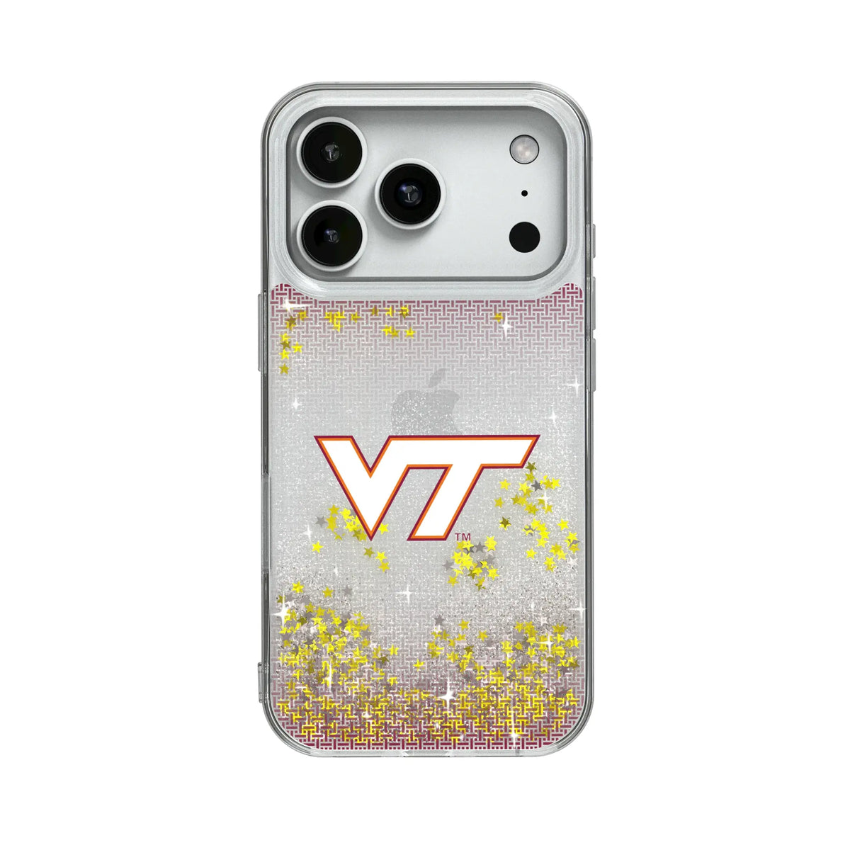 Virginia Tech Hokies Linen Glitter Phone Case for Apple iPhone
