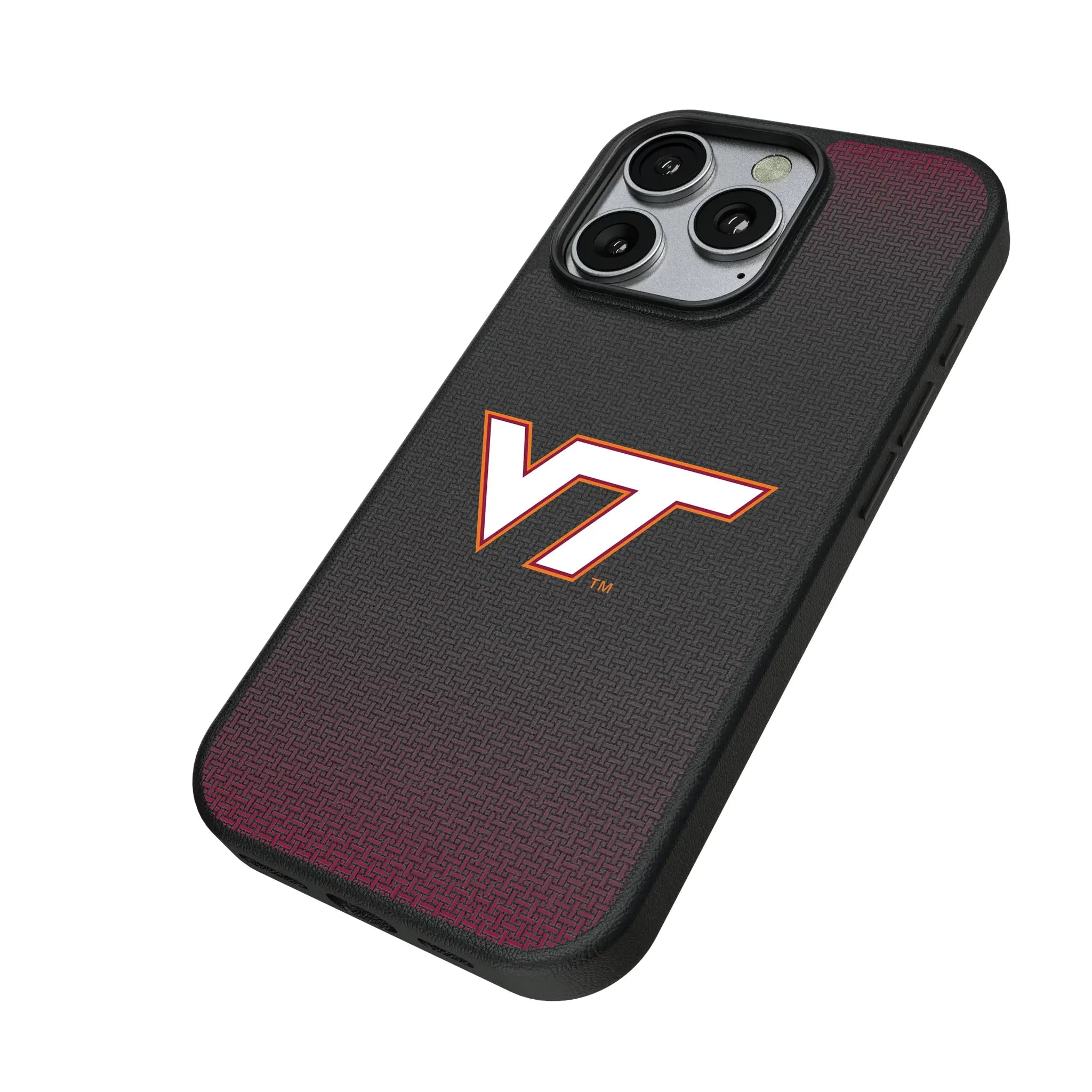 Virginia Tech Hokies Linen iPhone MagSafe Compatible Phone Case for Apple iPhone - Isometric View