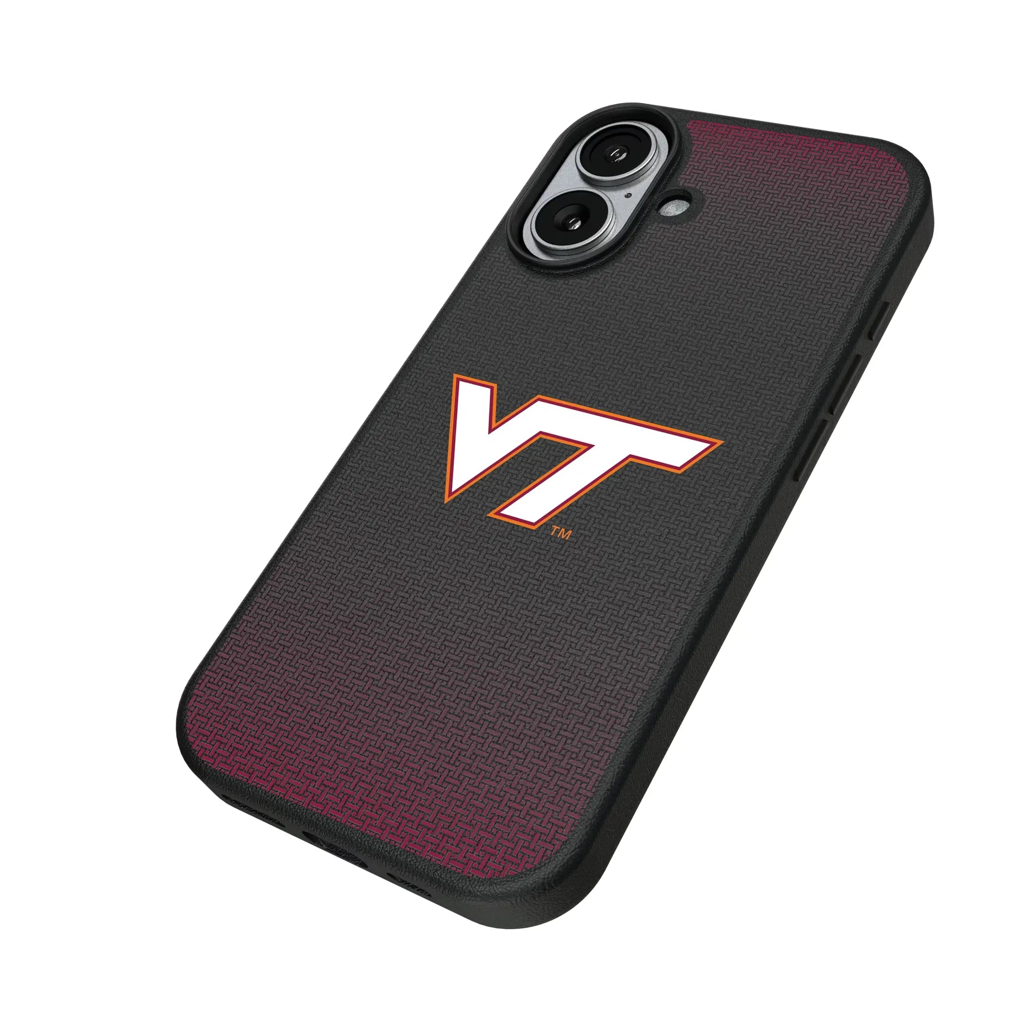 Virginia Tech Hokies Linen iPhone MagSafe Compatible Phone Case for Apple iPhone - Isometric View#Device_iPhone 17