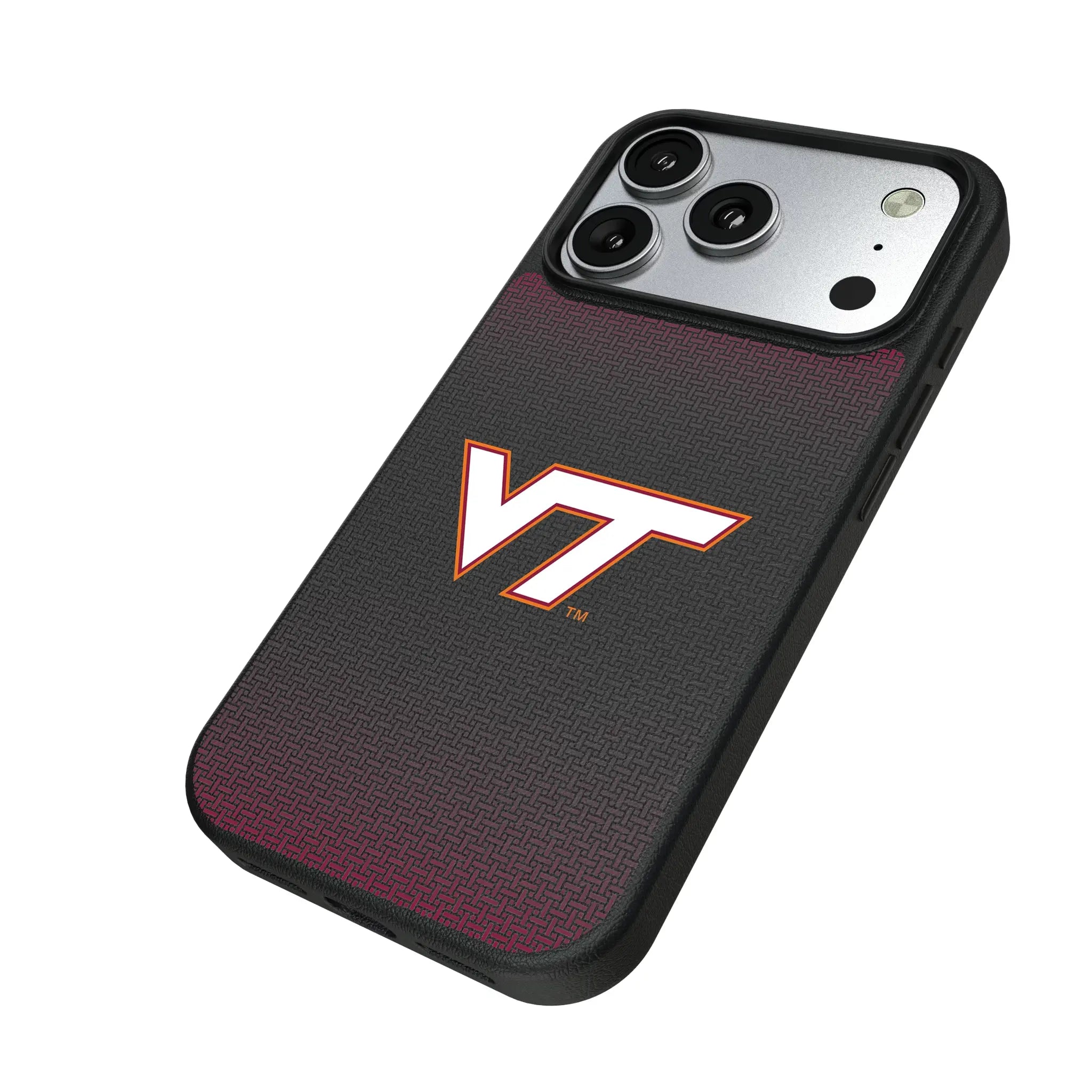 Virginia Tech Hokies Linen iPhone MagSafe Compatible Phone Case for Apple iPhone - Isometric View#Device_iPhone 17 Pro