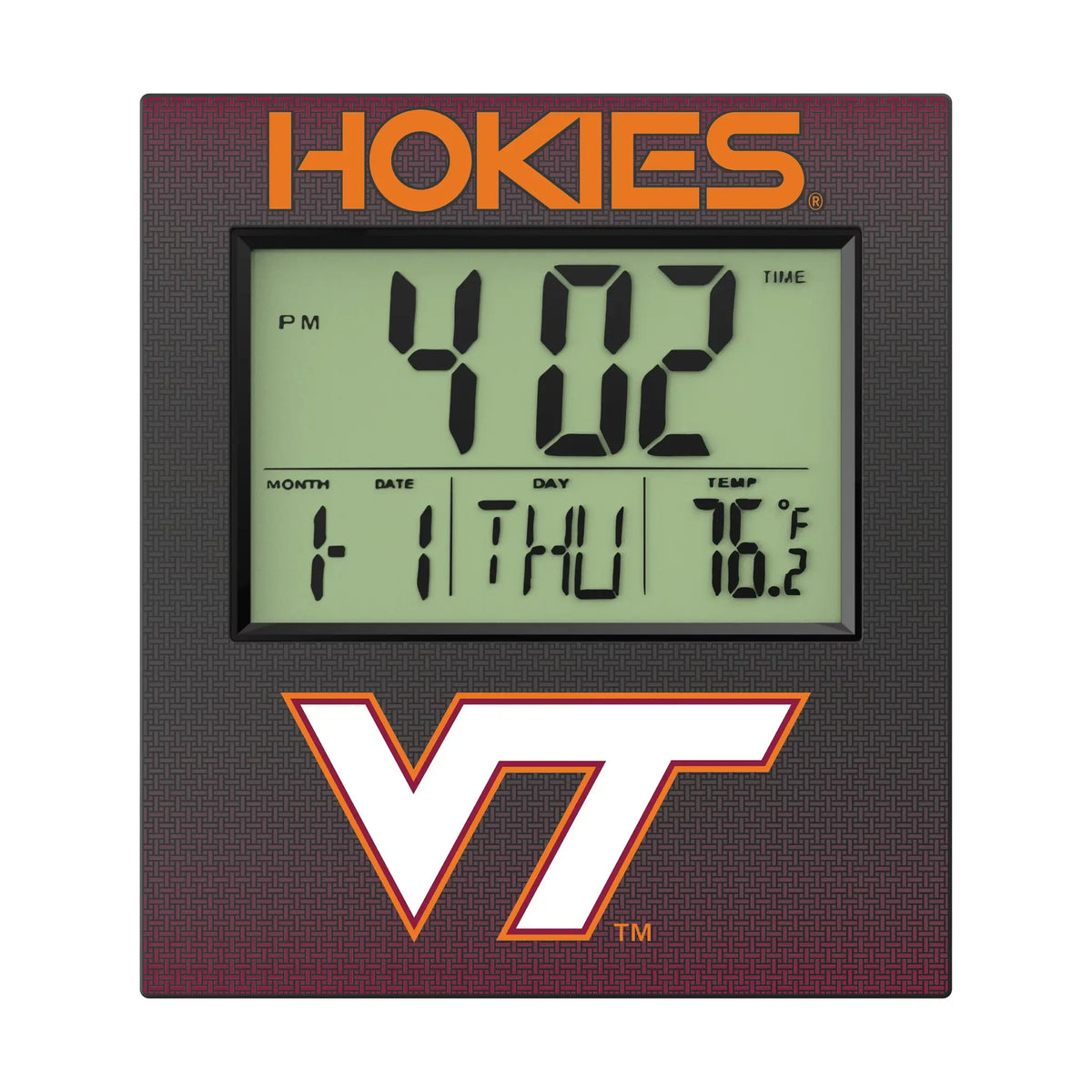 Virginia Tech Hokies Linen Wall Clock