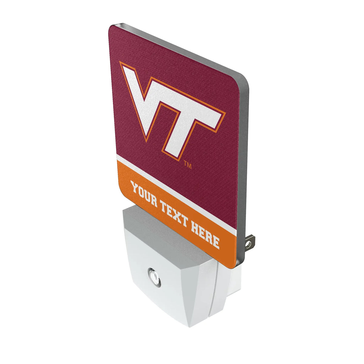 Virginia Tech Hokies Personalized Endzone Solid Night Light 2-Pack - Isometric View