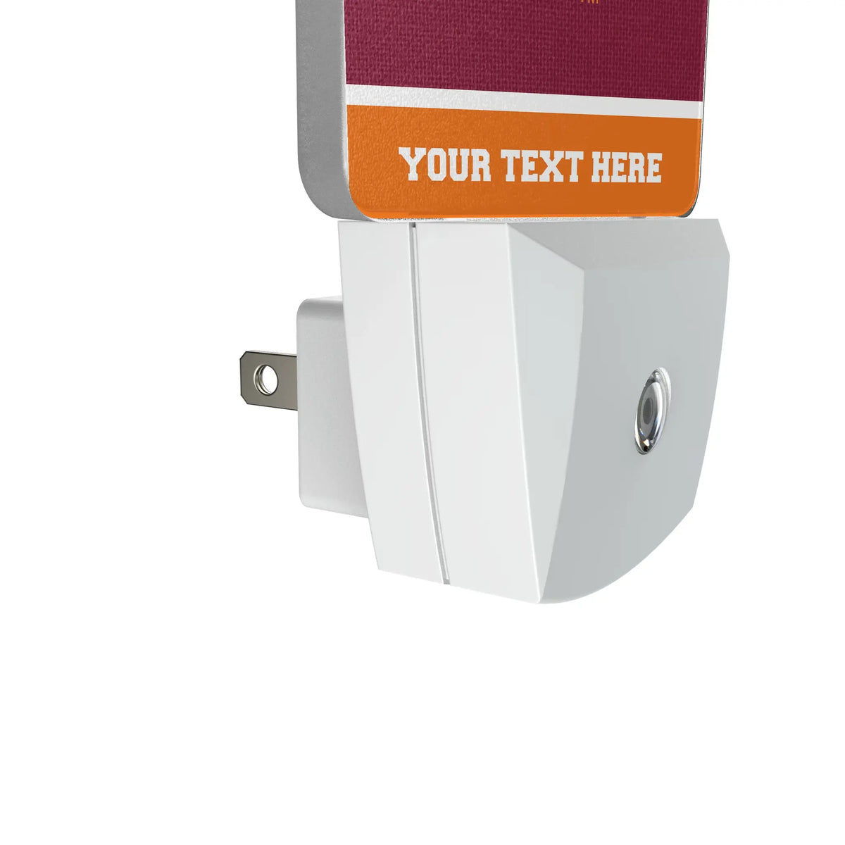 Virginia Tech Hokies Personalized Endzone Solid Night Light 2-Pack - Detail