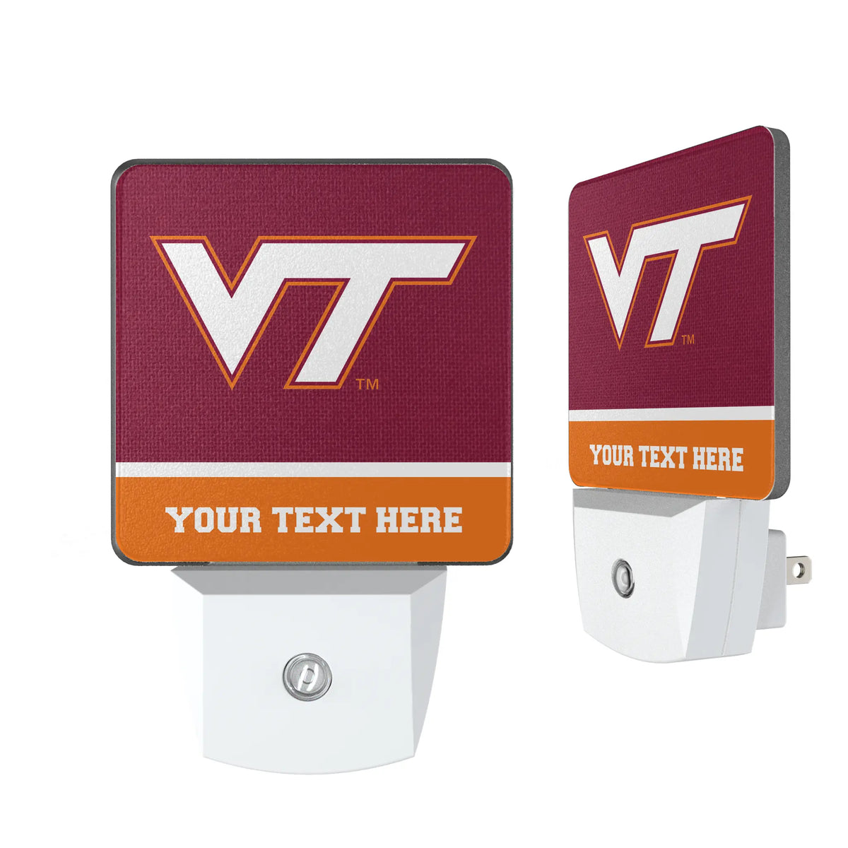 Virginia Tech Hokies Personalized Endzone Solid Night Light 2-Pack