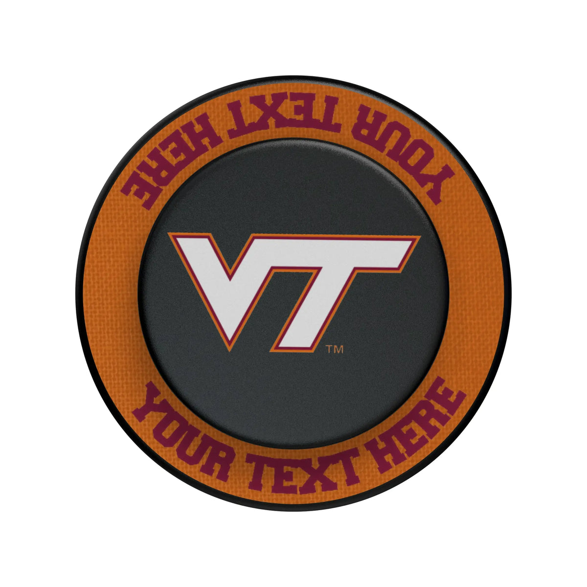Virginia Tech Hokies Personalized Endzone Solid Popsockets Round Magnetic