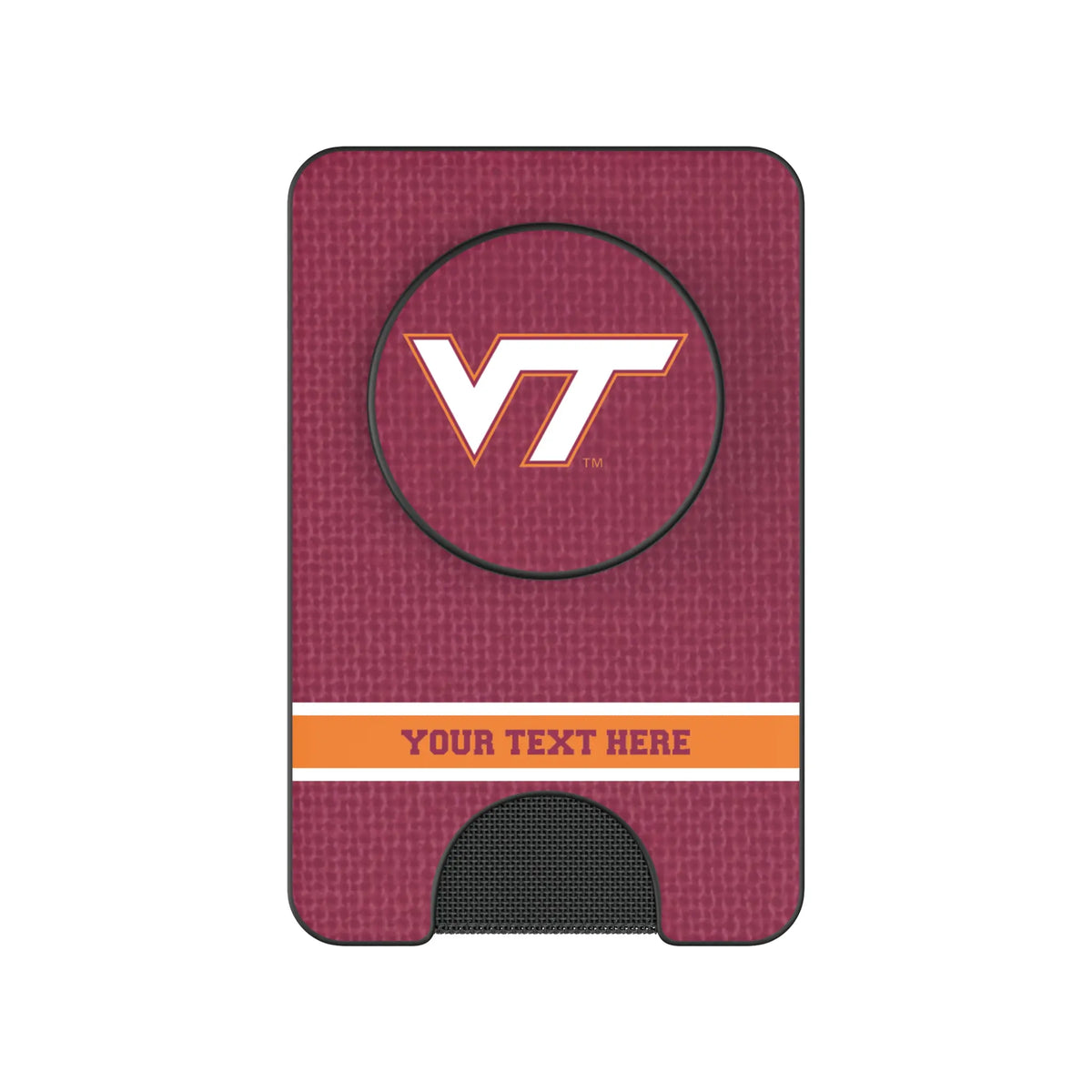 Virginia Tech Hokies Personalized Endzone Solid Popsockets Wallet Magnetic