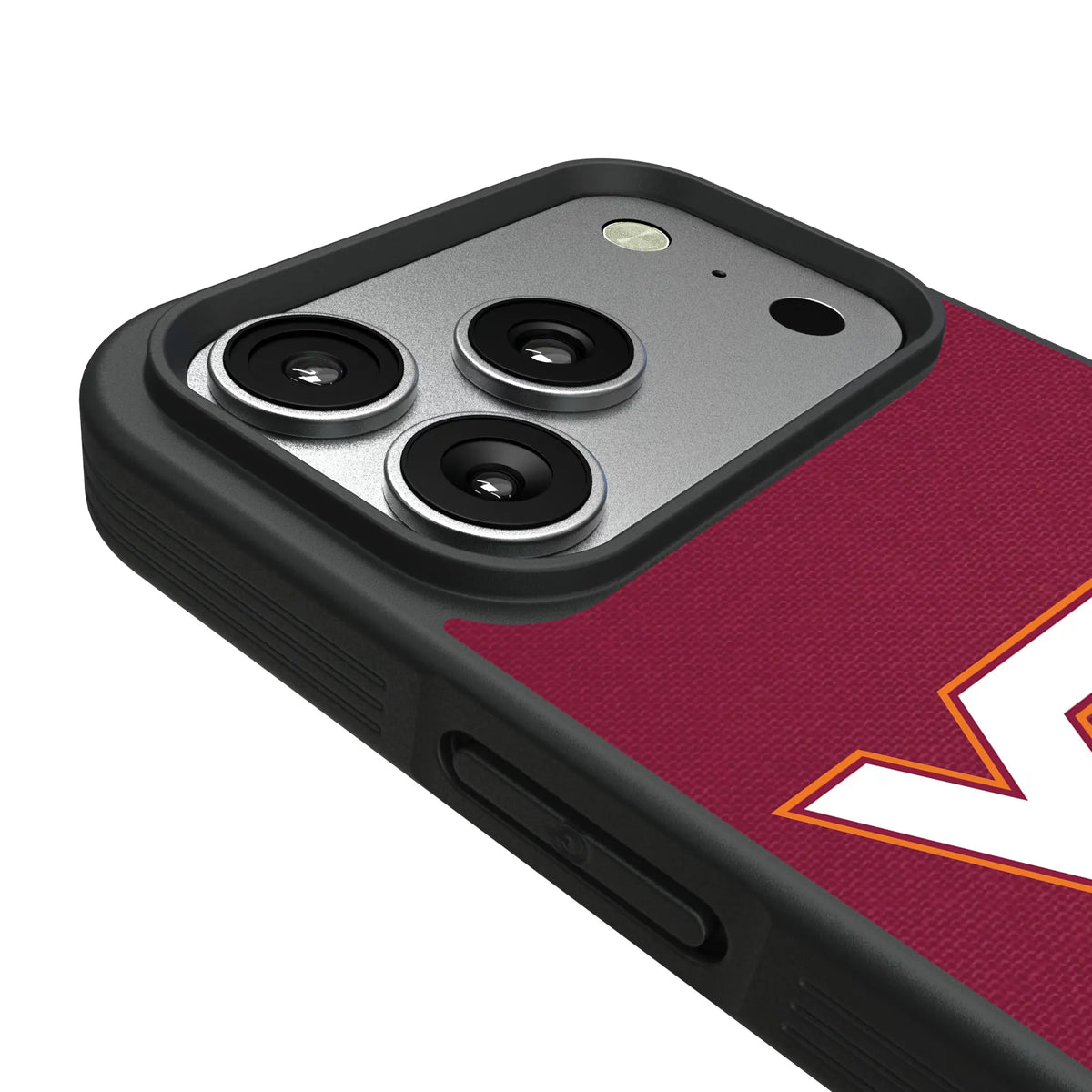 Virginia Tech Hokies Personalized Stripe iPhone Bump Phone Case for Apple iPhone - Detail#Device_iPhone 17 Pro