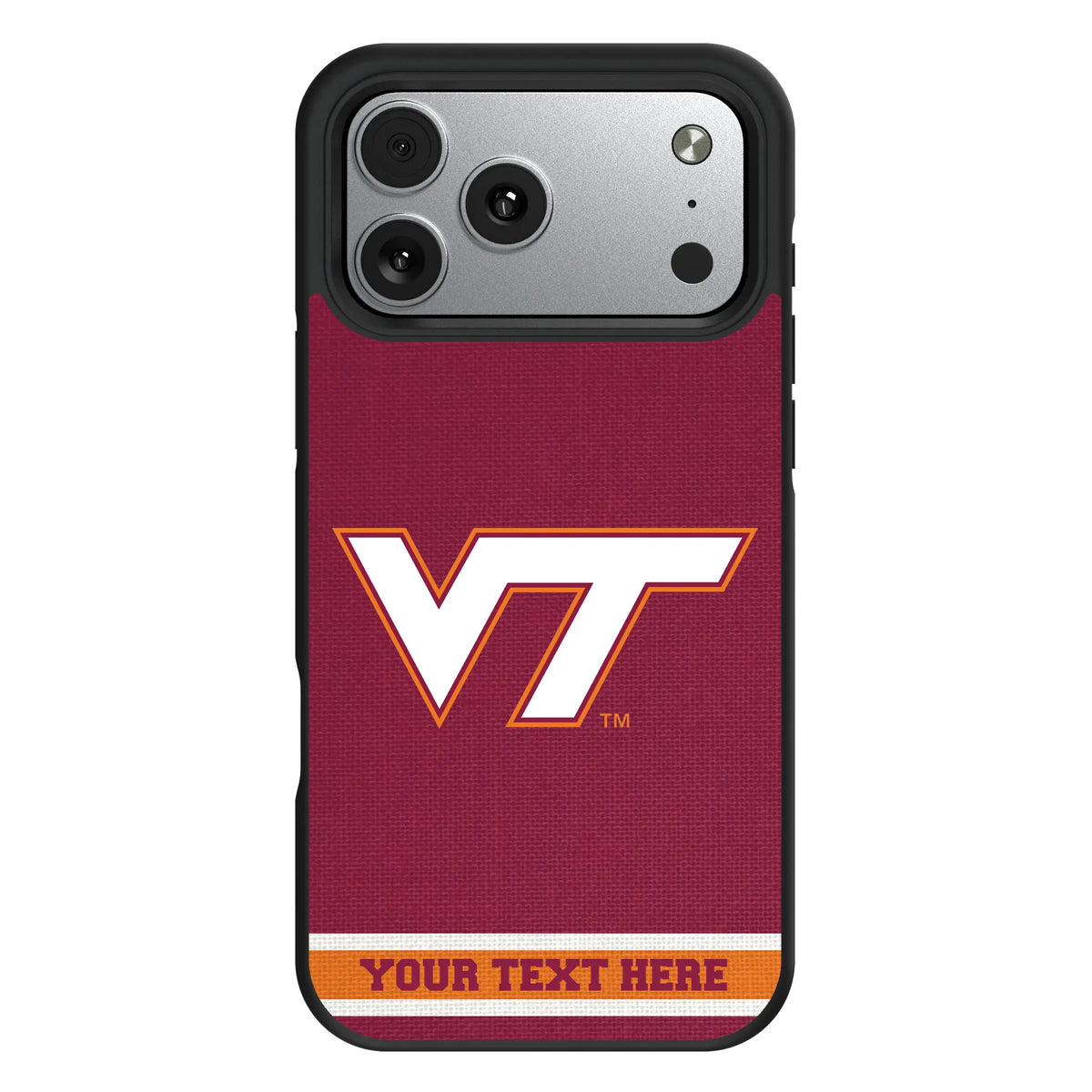 Virginia Tech Hokies Personalized Stripe iPhone Bump Phone Case for Apple iPhone#Device_iPhone 17 Pro Max