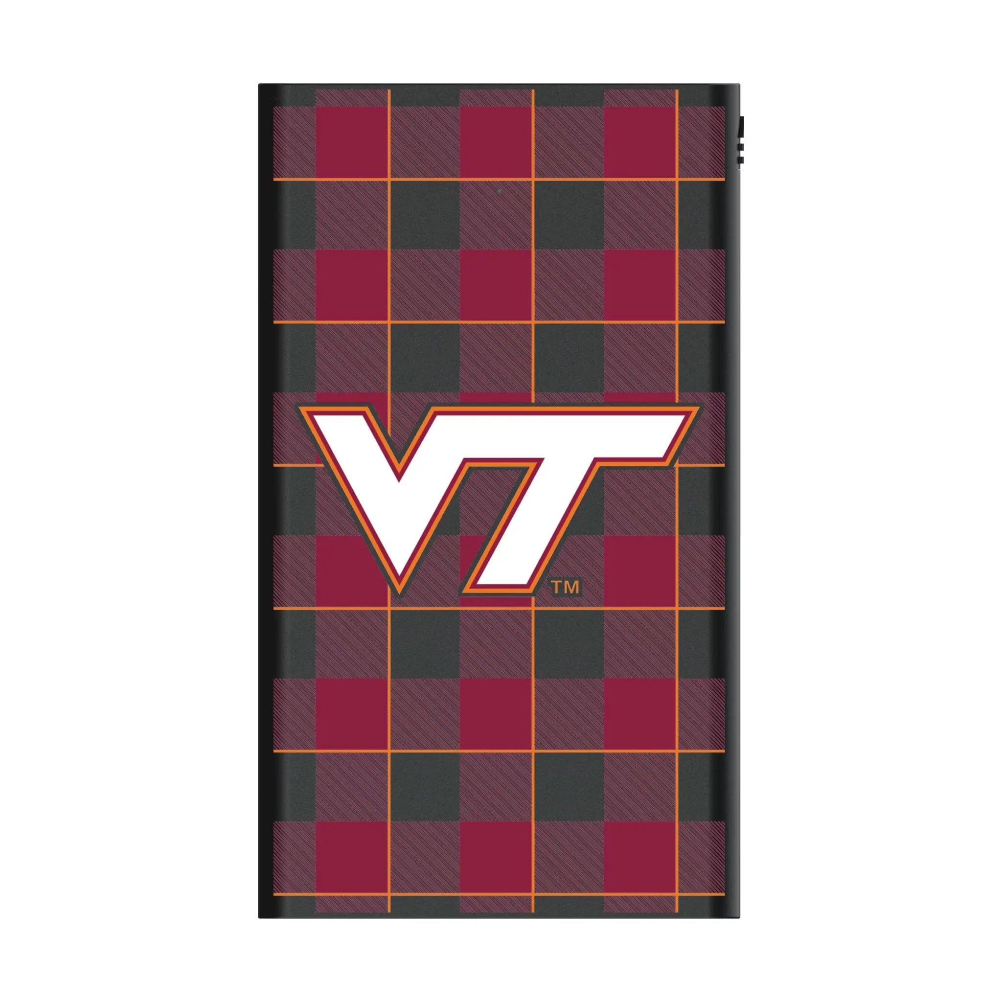 Virginia Tech Hokies Plaid 5000mAh Flat Power Bank