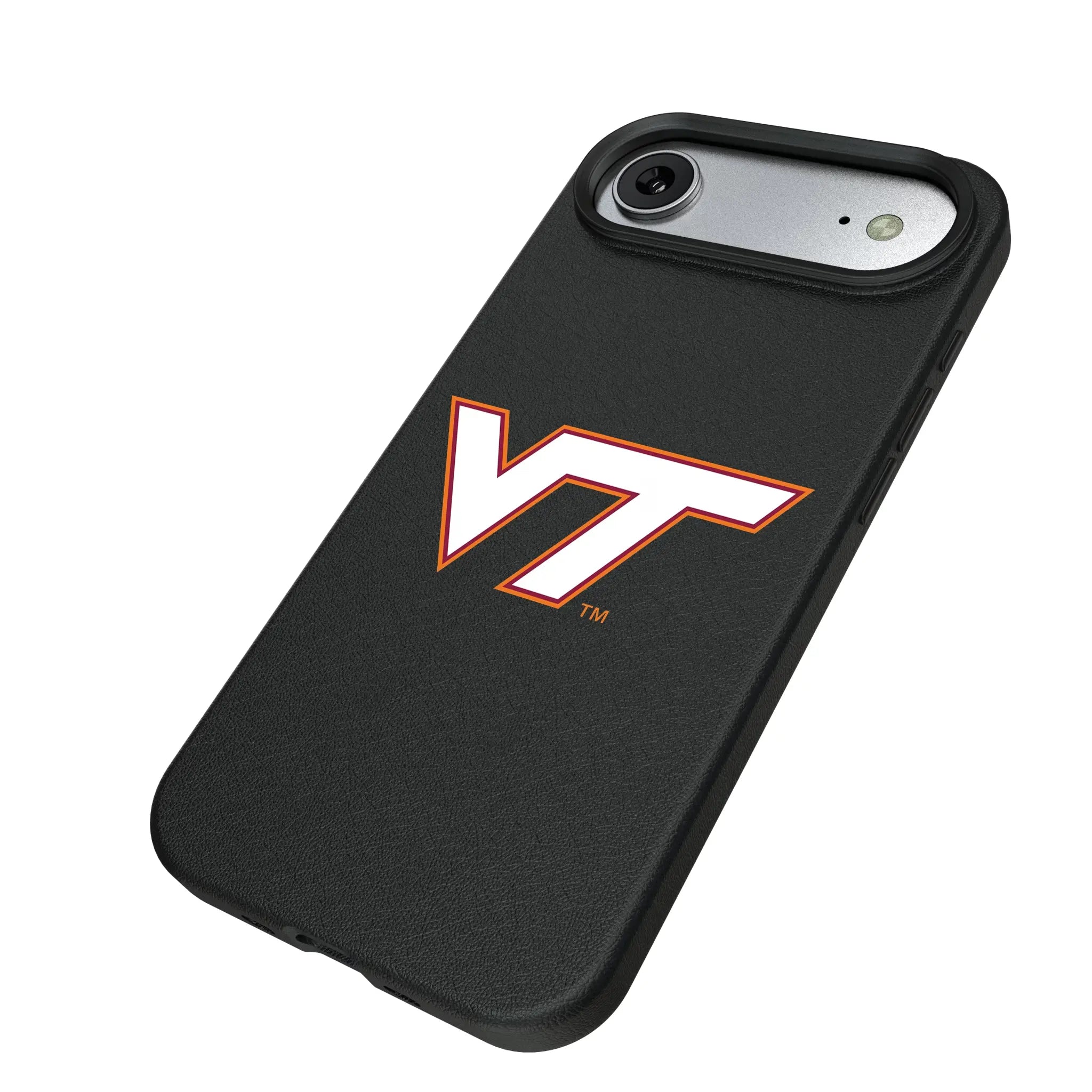 Virginia Tech Hokies Text Backdrop iPhone MagSafe Compatible Phone Case for Apple iPhone - Isometric View#Device_iPhone Air