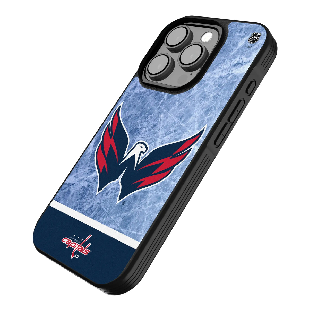 Washington Capitals Ice Wordmark iPhone Bump Phone Case for Apple iPhone - Isometric View