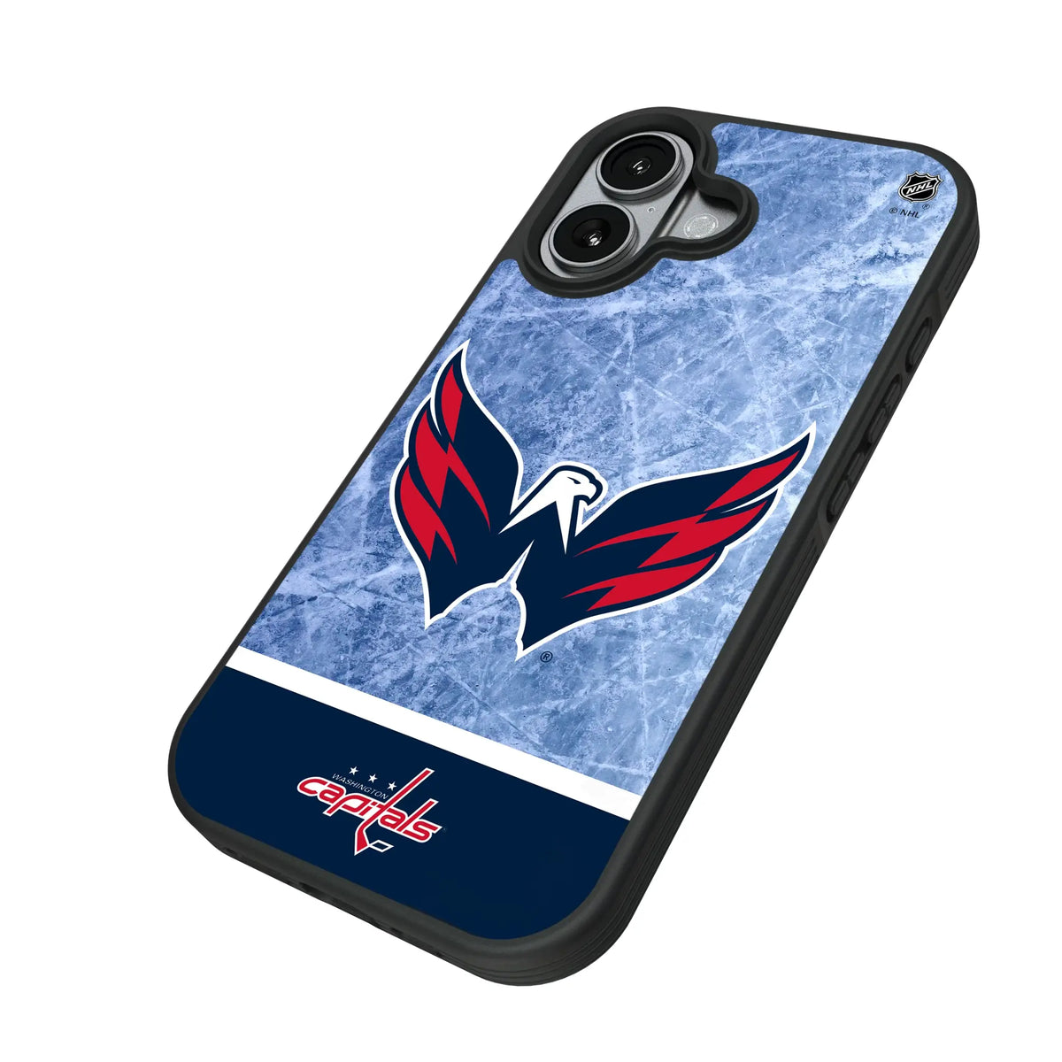 Washington Capitals Ice Wordmark iPhone Bump Phone Case for Apple iPhone - Isometric View#Device_iPhone 17