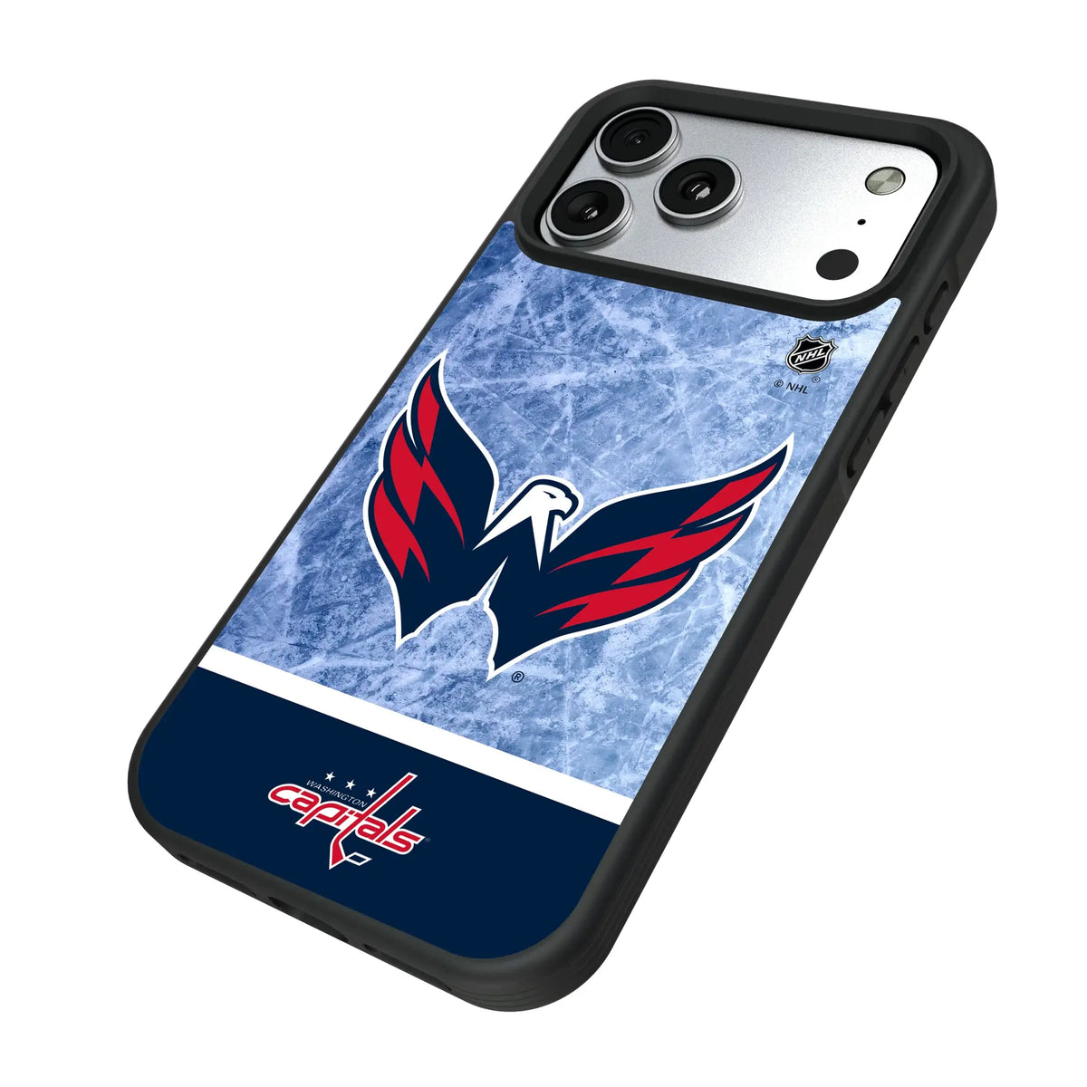 Washington Capitals Ice Wordmark iPhone Bump Phone Case for Apple iPhone - Isometric View#Device_iPhone 17 Pro Max