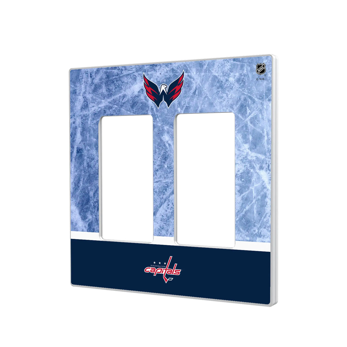 Washington Capitals Ice Wordmark Hidden-Screw Light Switch Plate#Style_Double Rocker