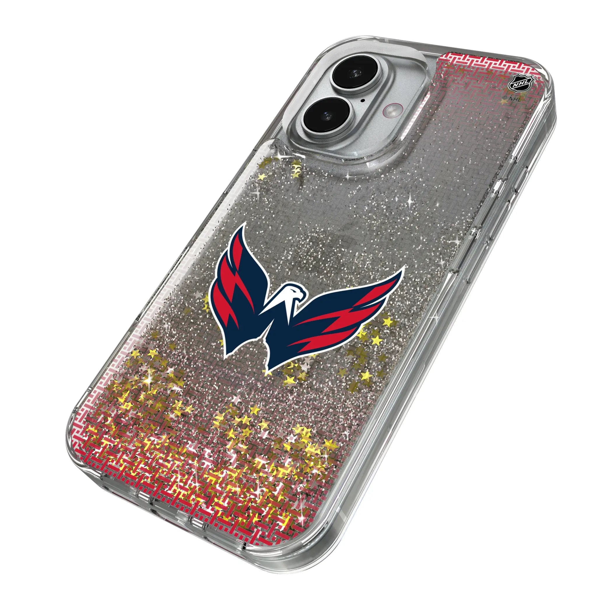 Washington Capitals Linen iPhone Glitter Phone Case for Apple iPhone - Isometric View