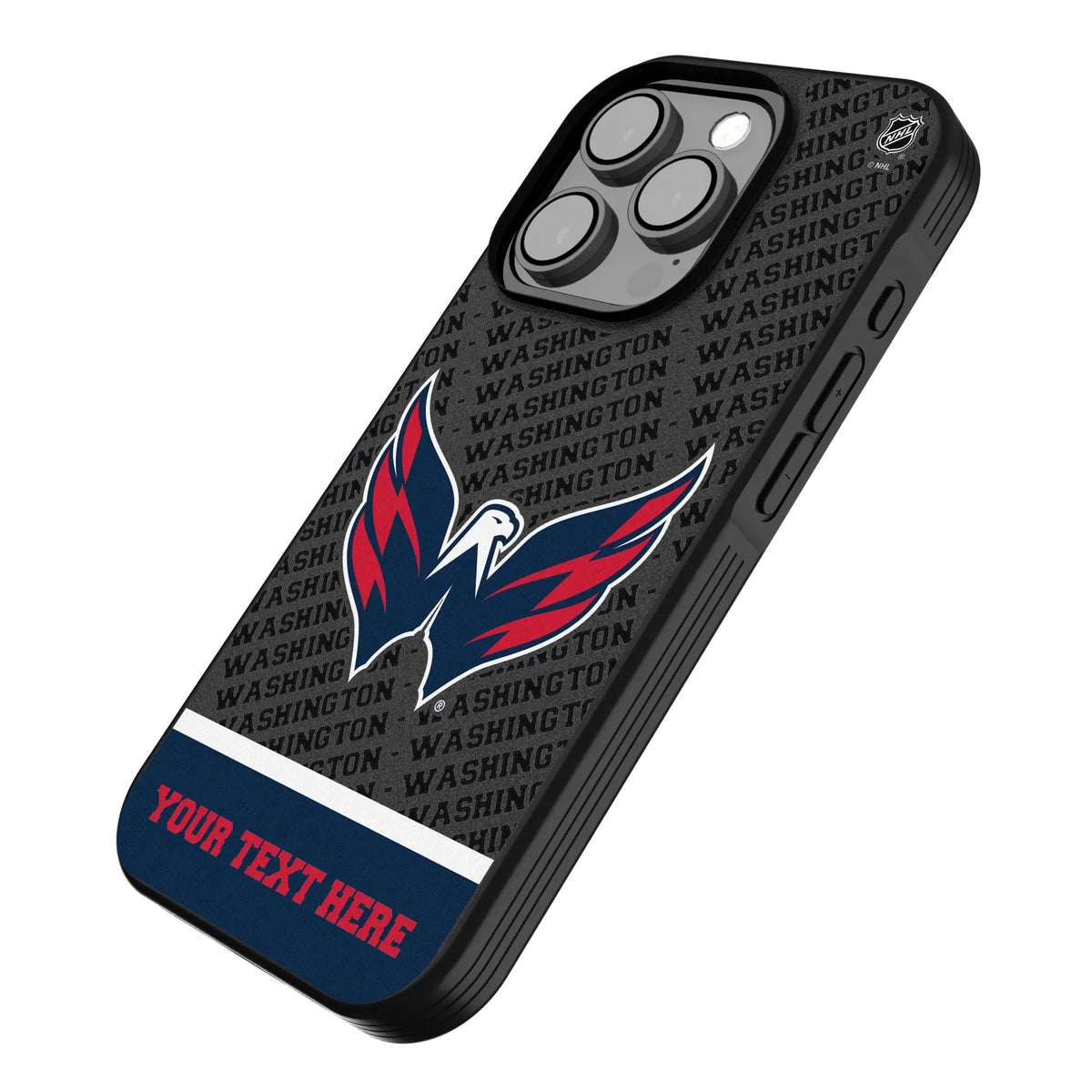 Washington Capitals Personalized EndZone Plus iPhone Bump Phone Case for Apple iPhone - Isometric View