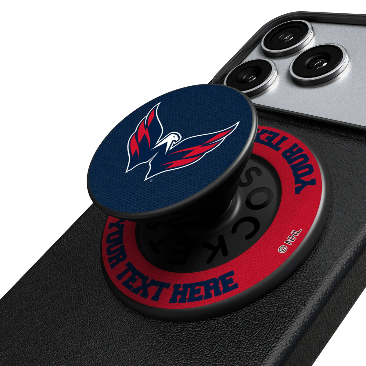 Washington Capitals Personalized Endzone Solid Popsockets Round Magnetic