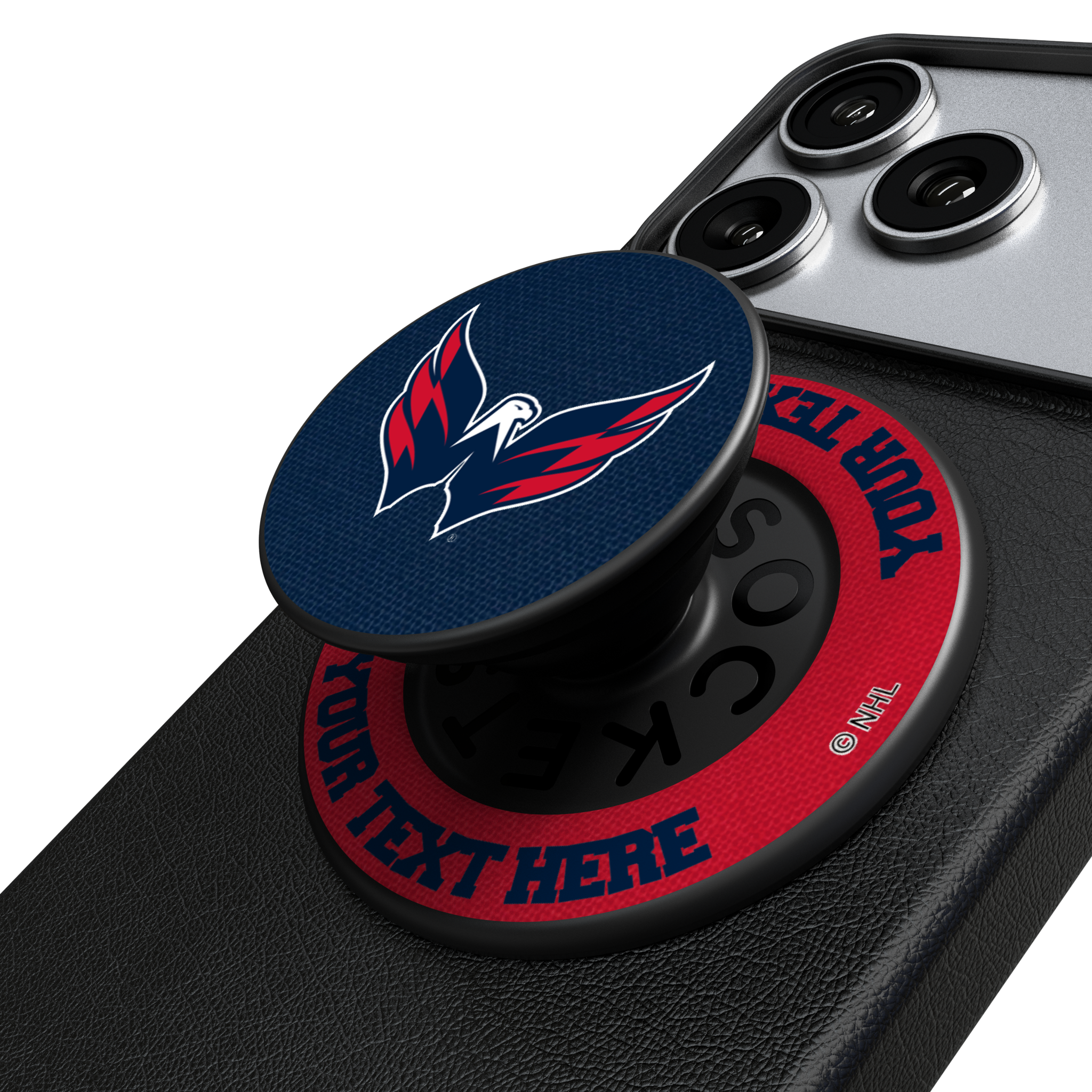 Washington Capitals Personalized Endzone Solid Popsockets Round Magnetic