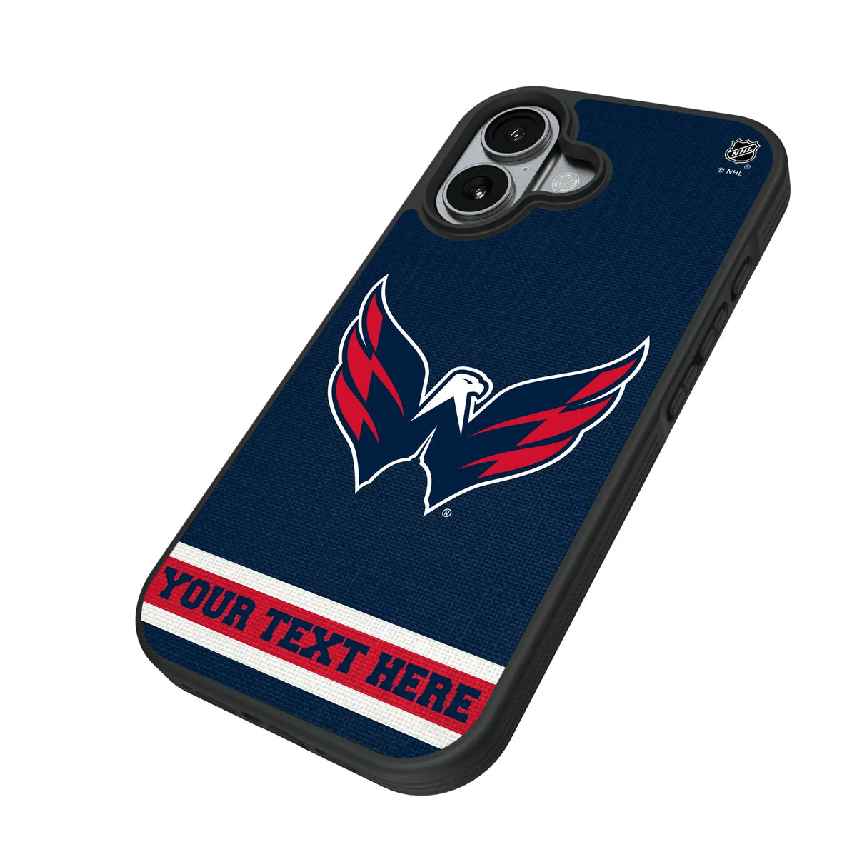 Washington Capitals Personalized Stripe iPhone Bump Phone Case for Apple iPhone - Isometric View#Device_iPhone 17