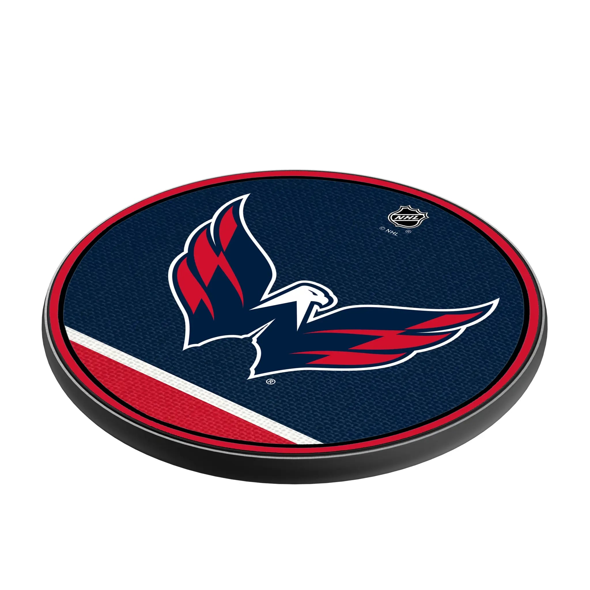 Washington Capitals Stripe 15-Watt Wireless Charger - Isometric View