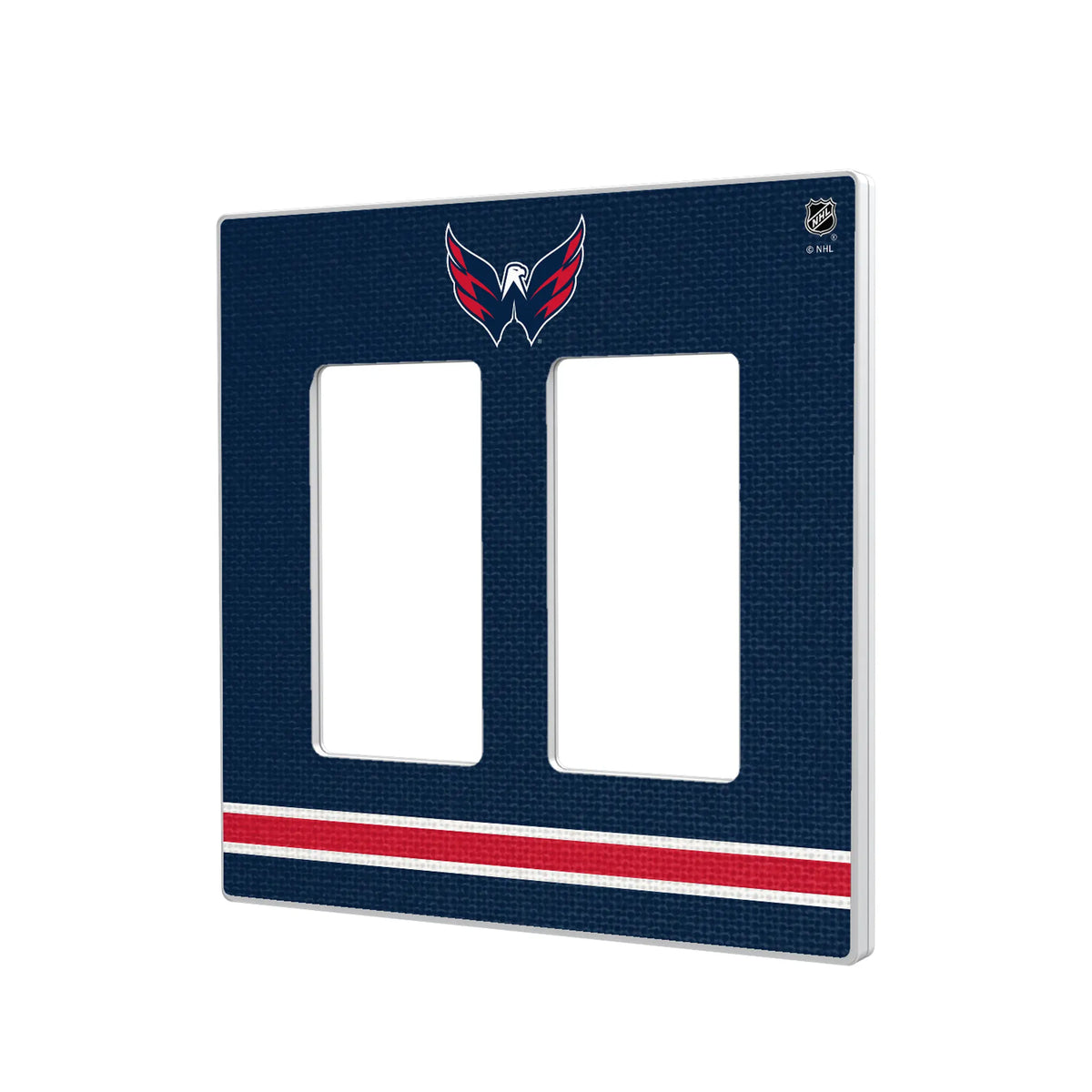 Washington Capitals Stripe Hidden-Screw Light Switch Plate#Style_Double Rocker