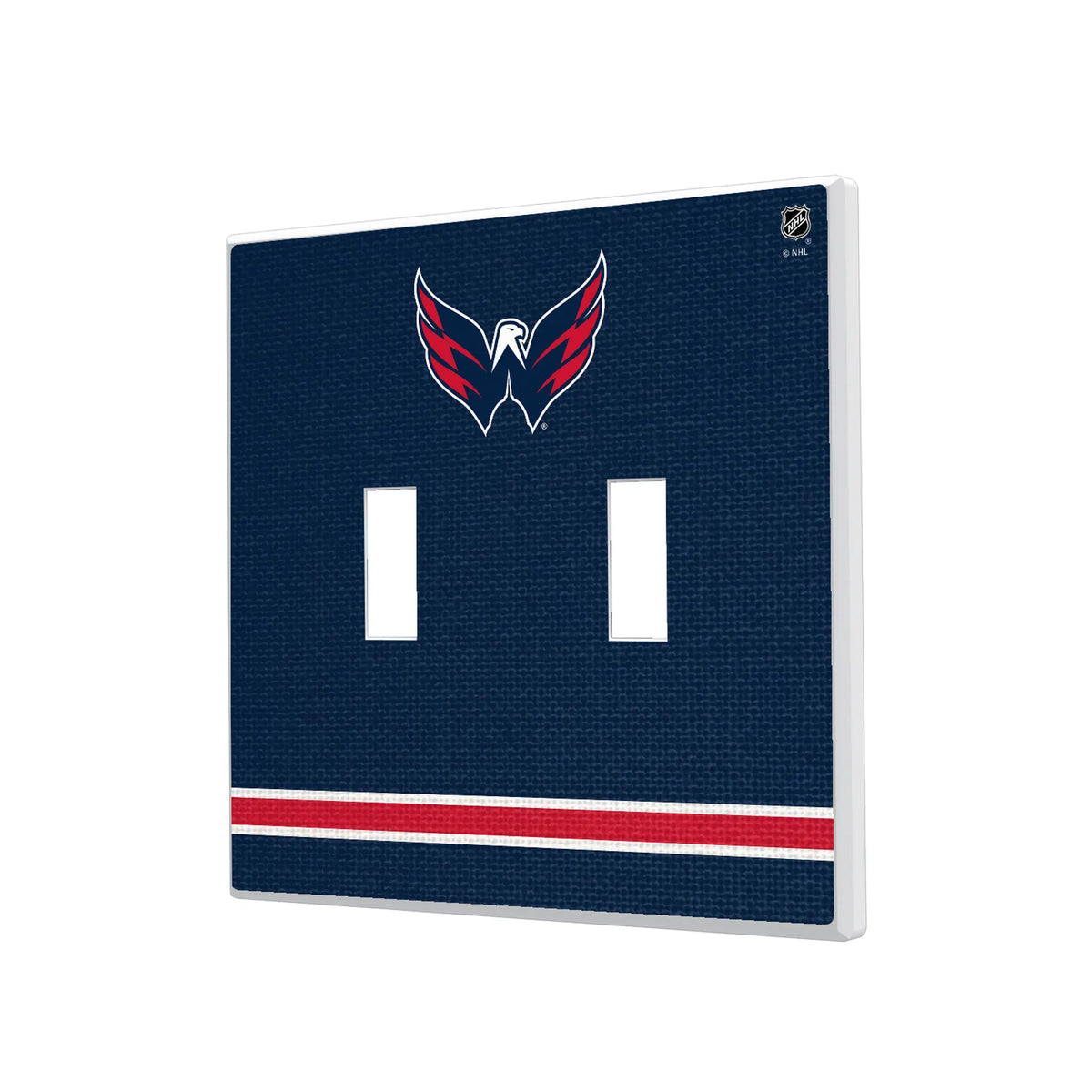 Washington Capitals Stripe Hidden-Screw Light Switch Plate#Style_Double Toggle