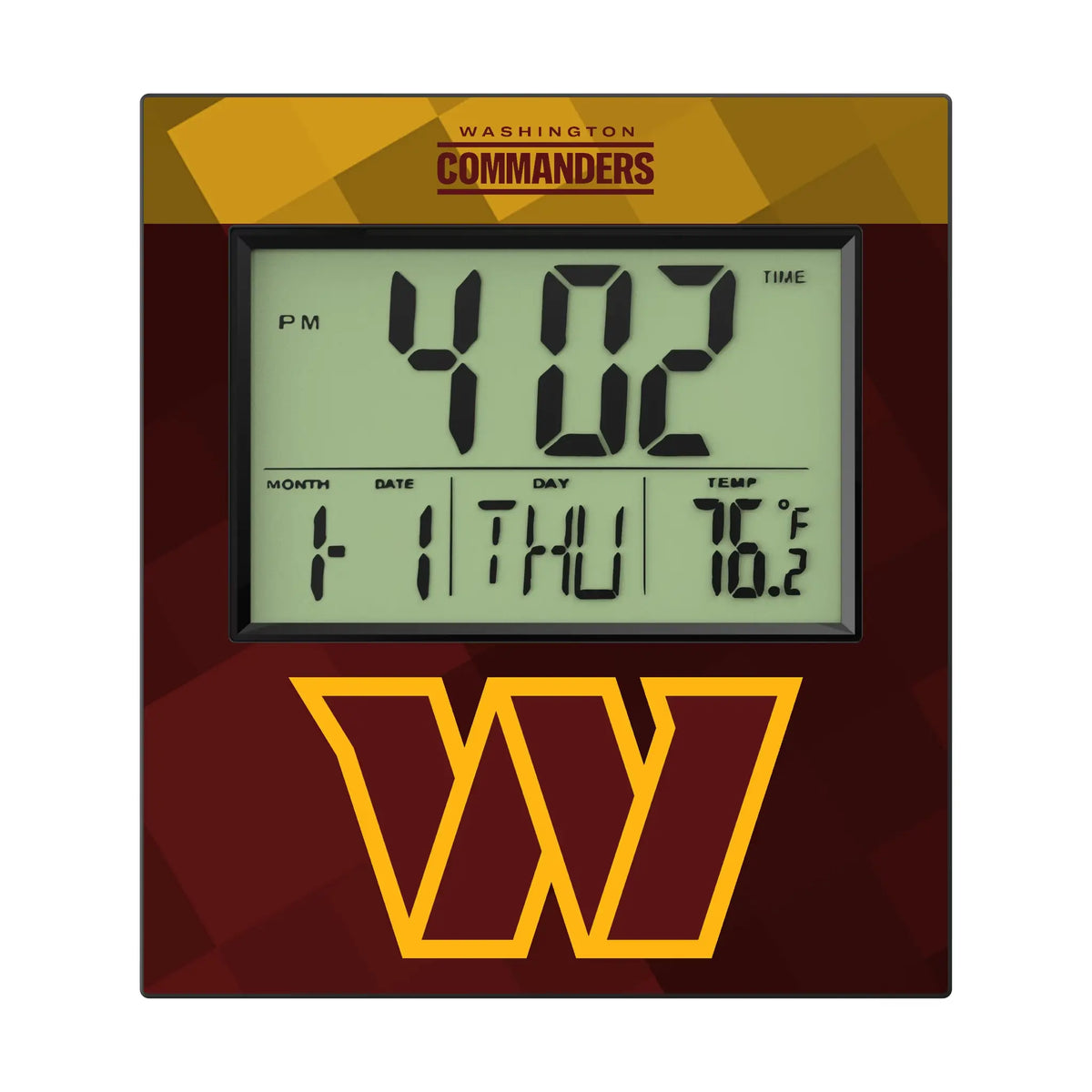 Washington Commanders Color Block Wall Clock