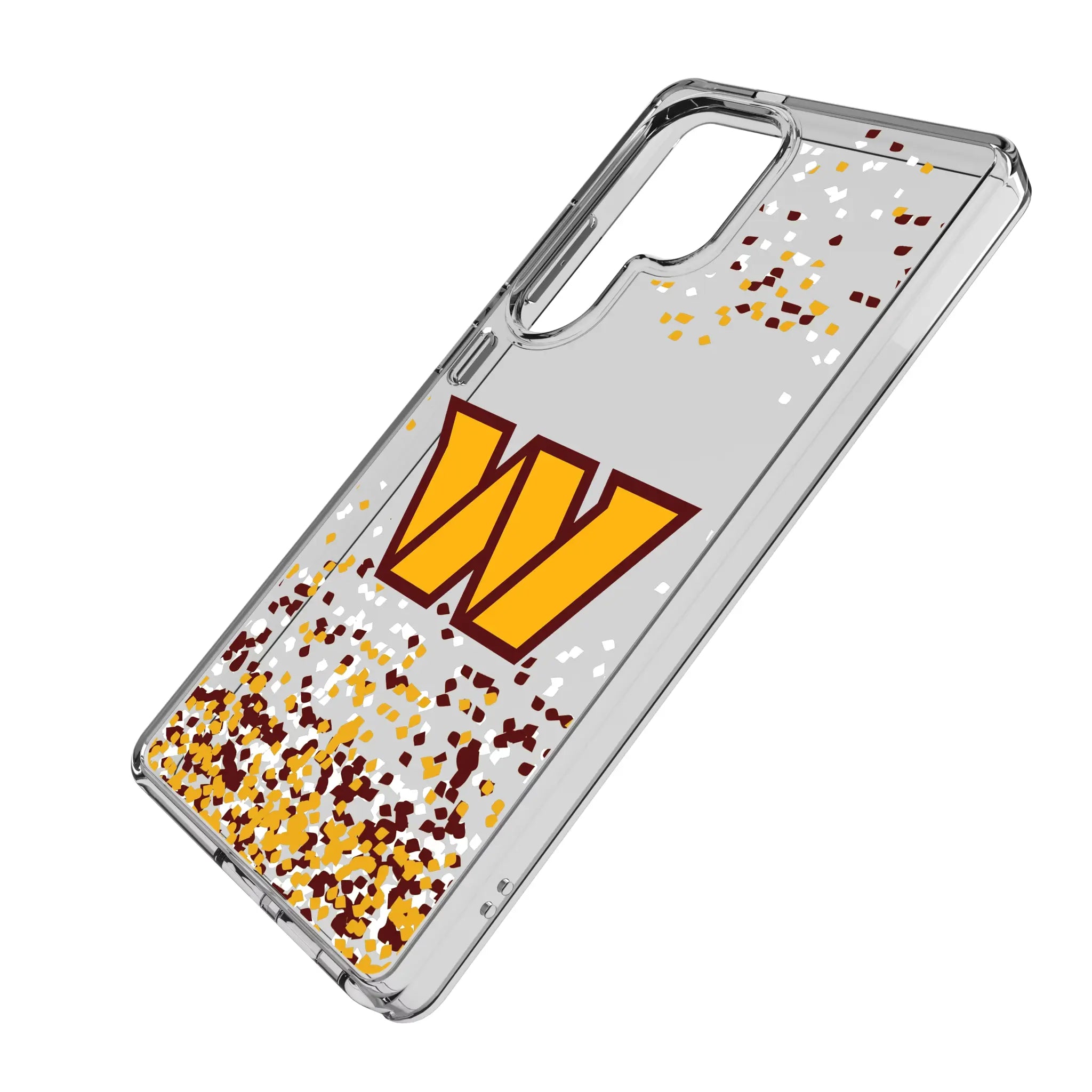 Washington Commanders Confetti Galaxy Clear Phone Case for Samsung Galaxy - Isometric View#Device_Galaxy S25 Ultra