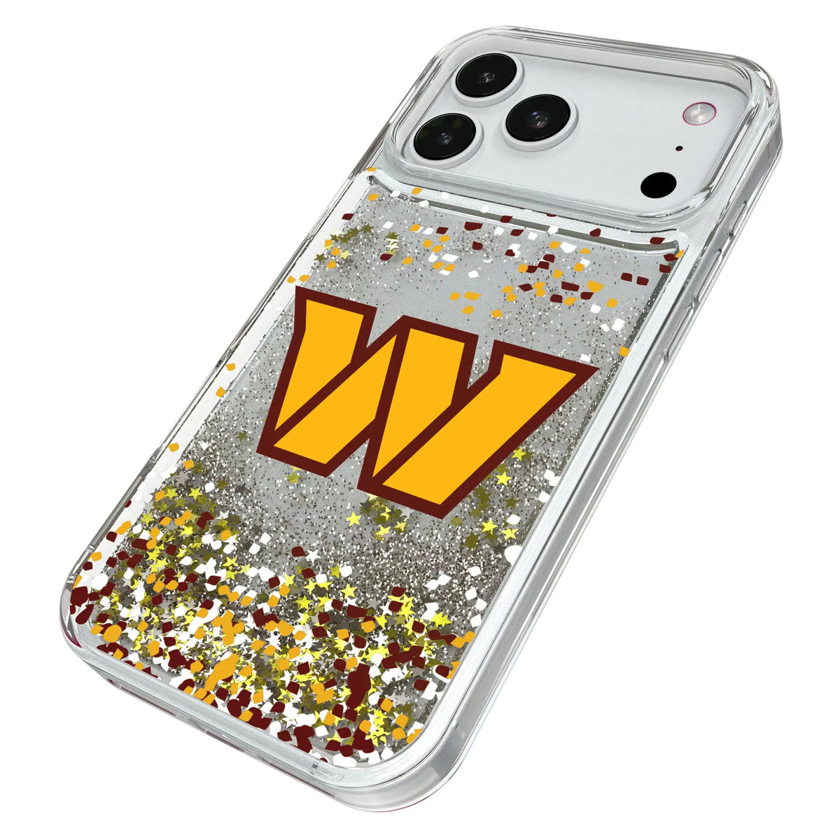 Washington Commanders Confetti iPhone Glitter Phone Case for Apple iPhone - Isometric View#Device_iPhone 18 Pro Max