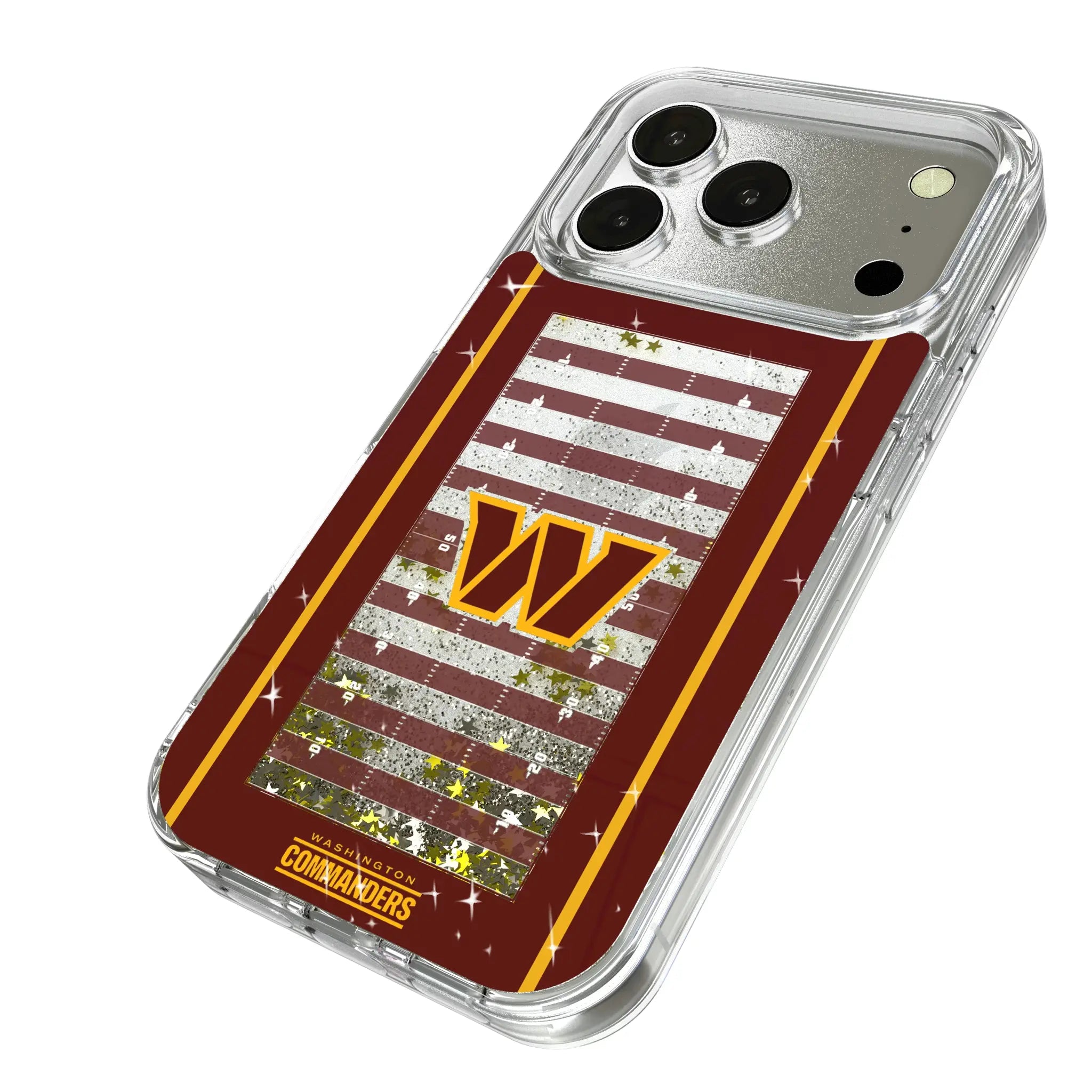 Washington Commanders Field iPhone Glitter Phone Case for Apple iPhone - Isometric View
