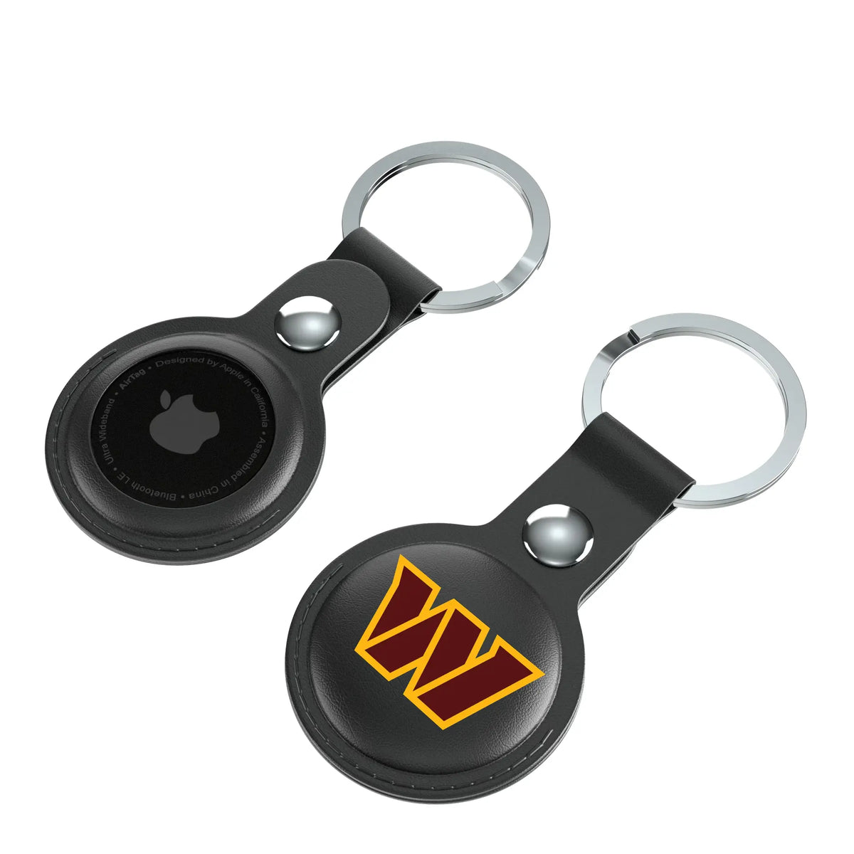 Washington Commanders Insignia AirTag Black Airtag Holder 2-Pack - Isometric View