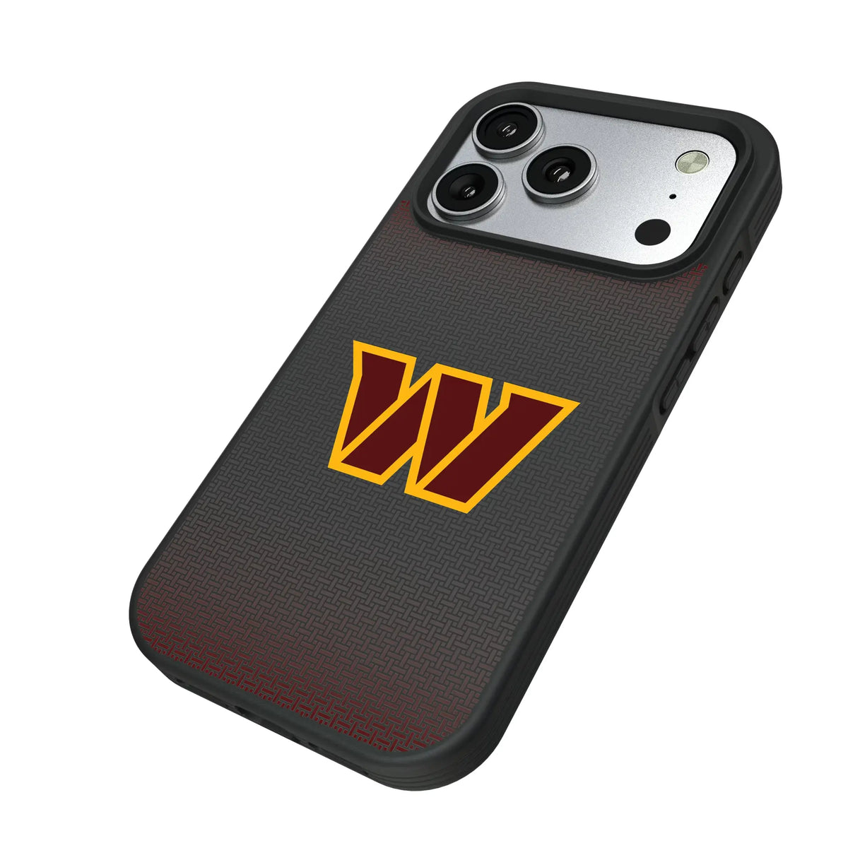 Washington Commanders Linen iPhone Bump Phone Case for Apple iPhone - Isometric View#Device_iPhone 17 Pro