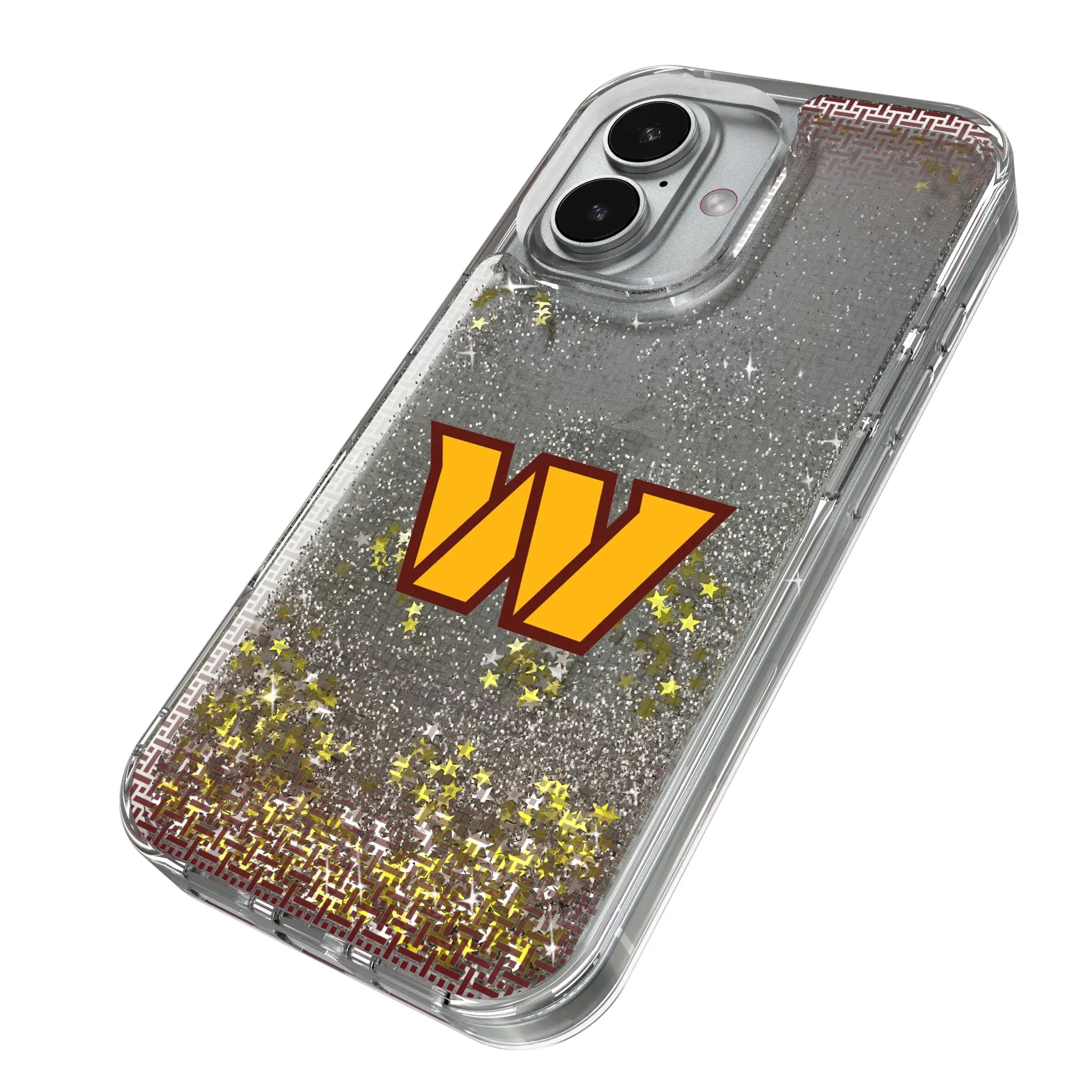 Washington Commanders Linen iPhone Glitter Phone Case for Apple iPhone - Isometric View