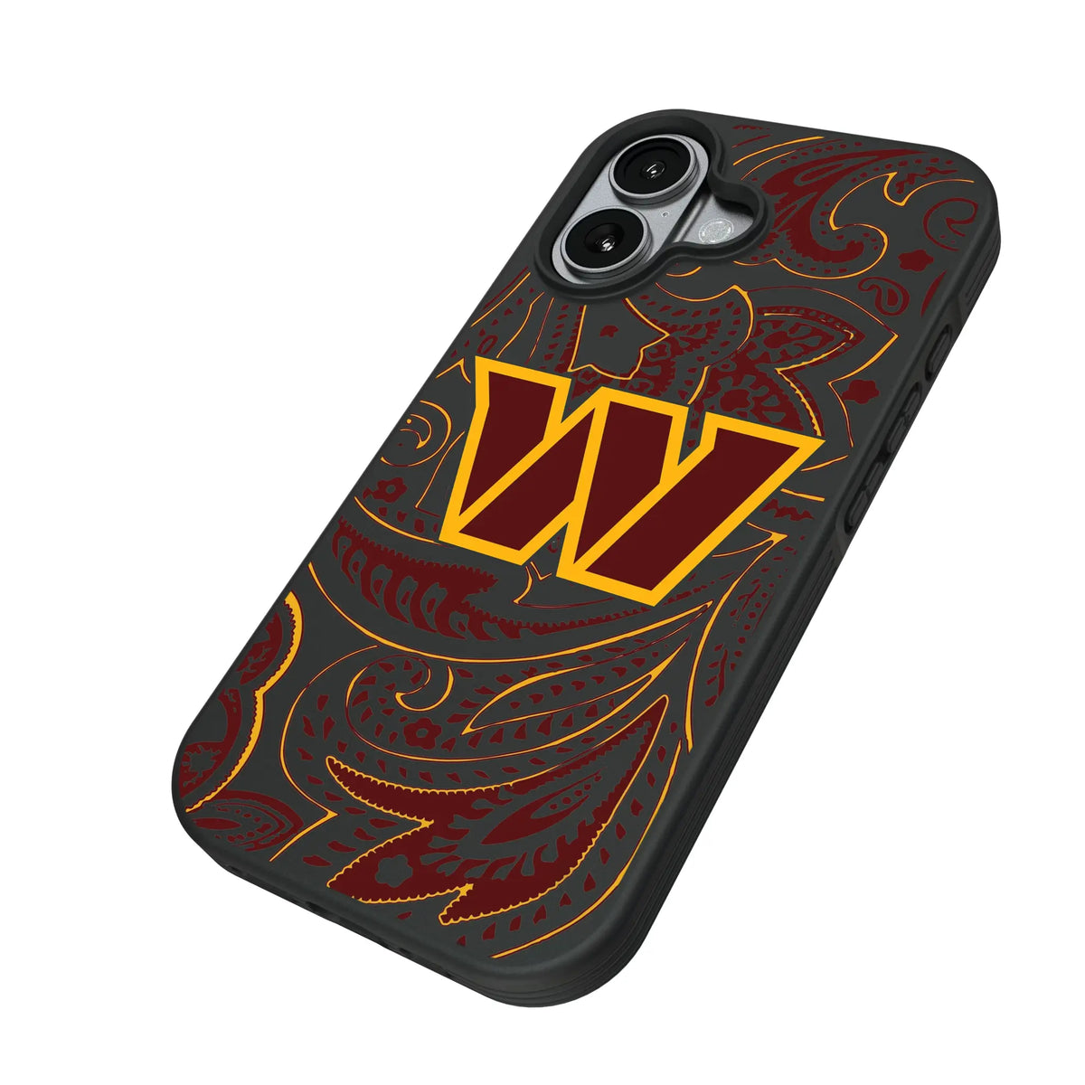 Washington Commanders Paisley iPhone Bump Phone Case for Apple iPhone - Isometric View#Device_iPhone 17