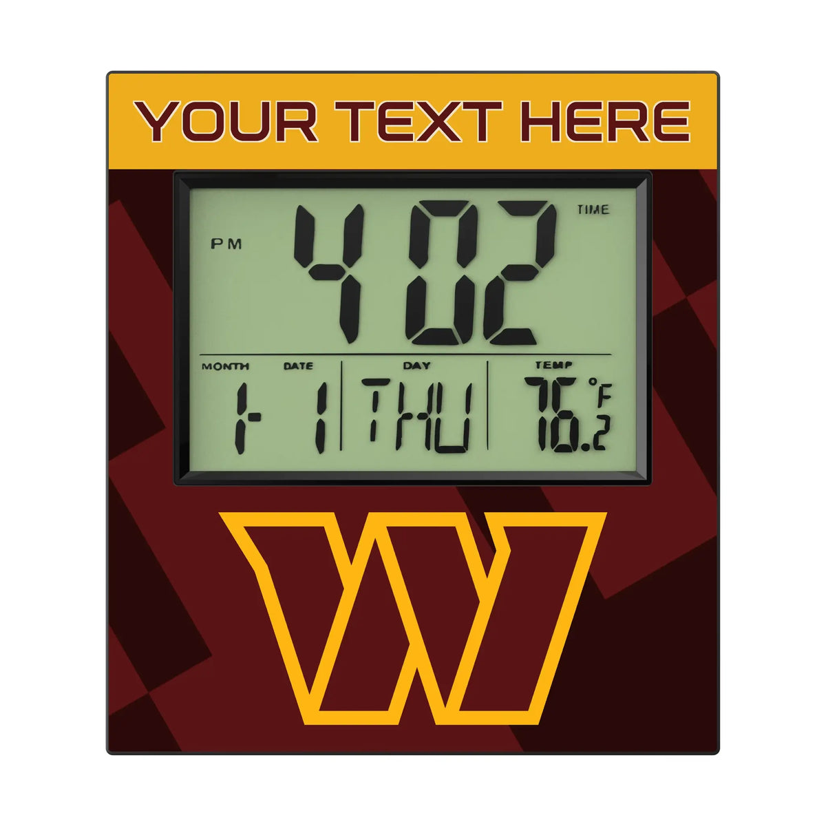 Washington Commanders Personalized Color Block Wall Clock