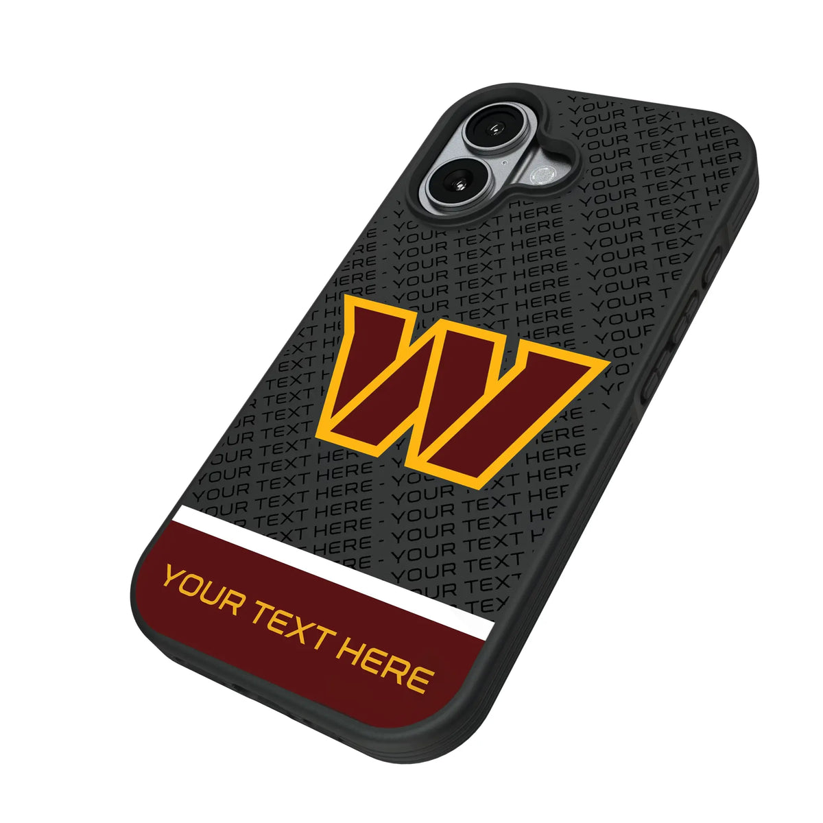 Washington Commanders Personalized EndZone Plus iPhone Bump Phone Case for Apple iPhone - Isometric View#Device_iPhone 17