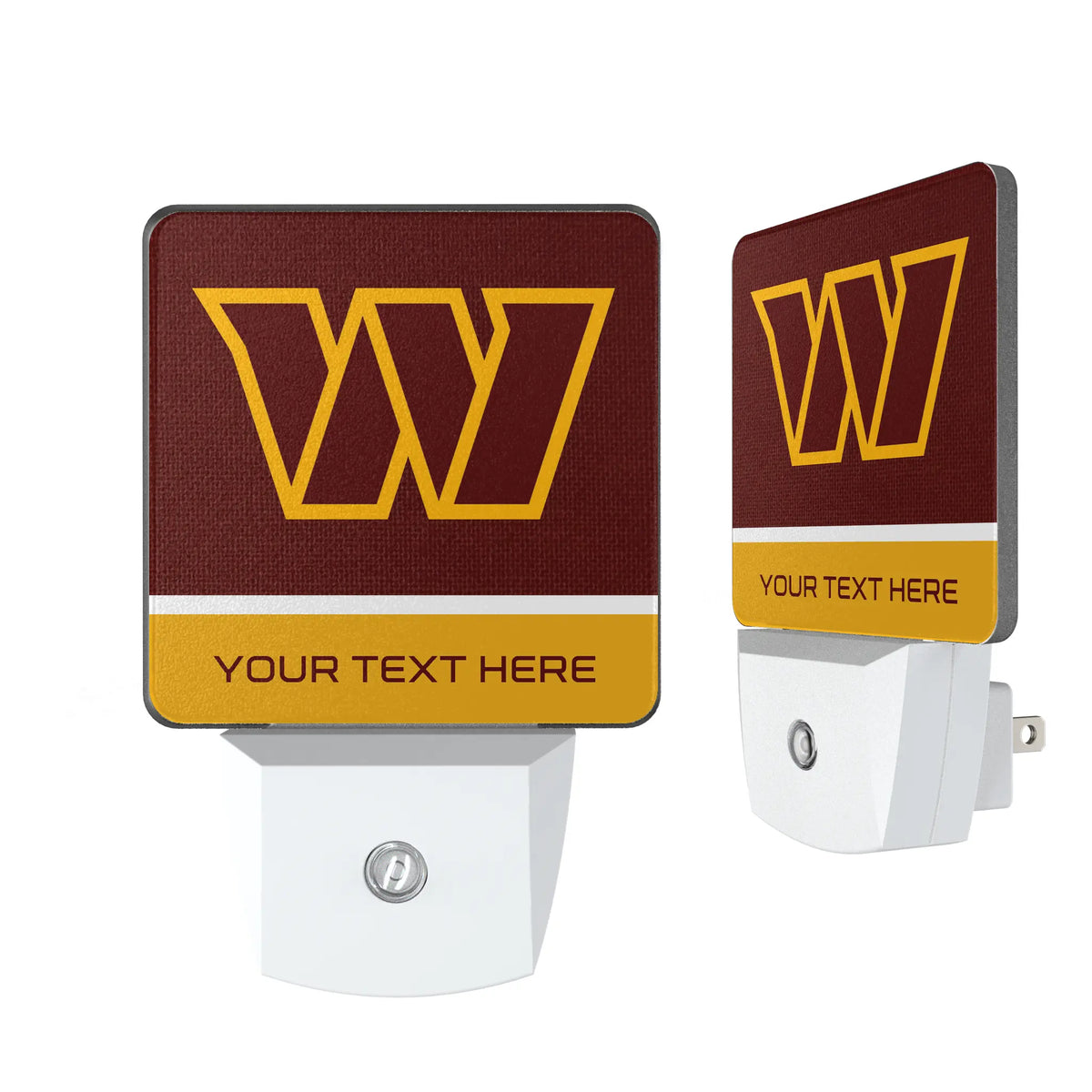 Washington Commanders Personalized Endzone Solid Night Light 2-Pack