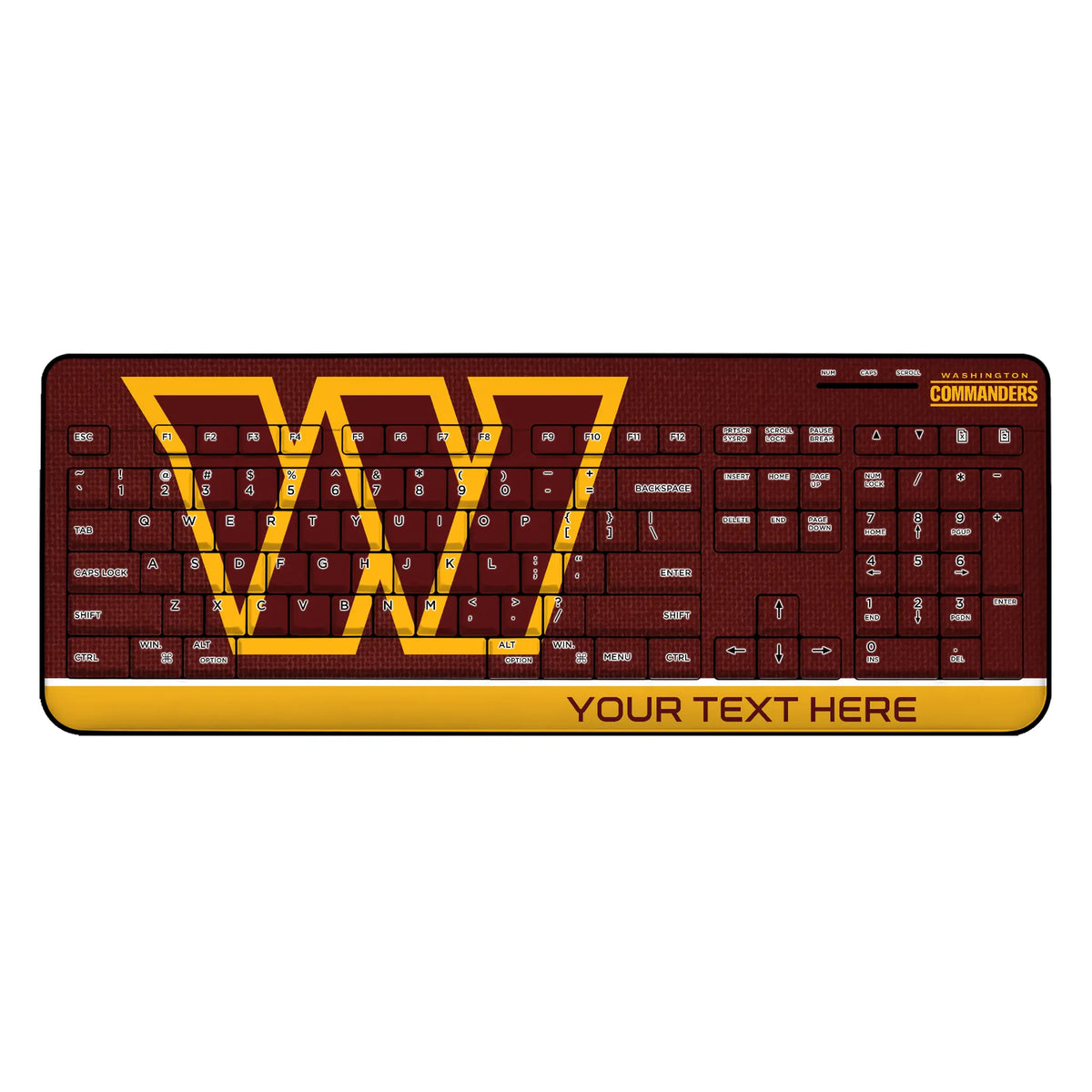 Washington Commanders Personalized Endzone Solid Wireless USB Keyboard