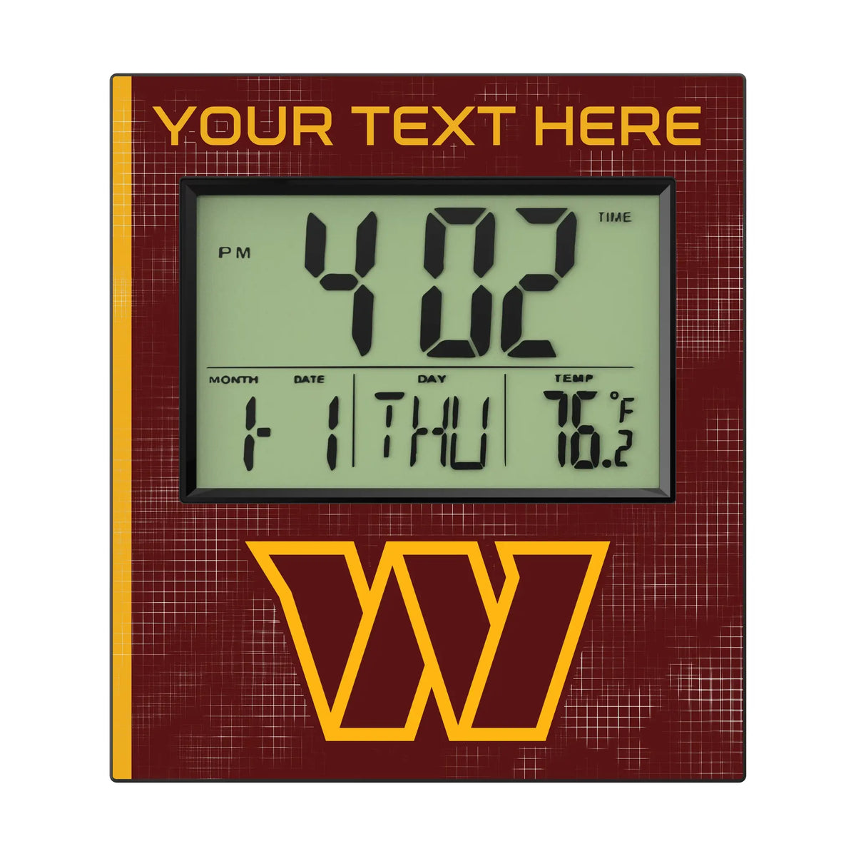 Washington Commanders Personalized Hatch Wall Clock