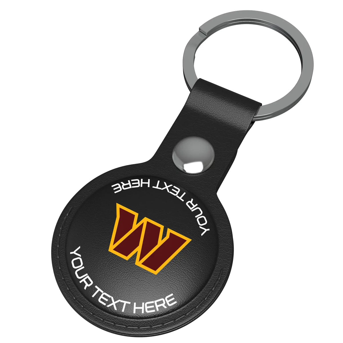 Washington Commanders Personalized Insignia AirTag Black Airtag Holder - Isometric View