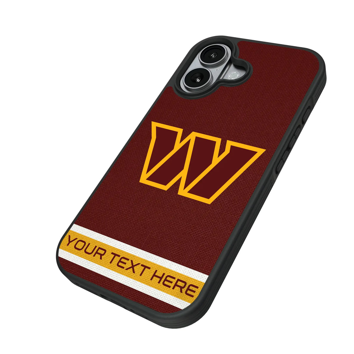Washington Commanders Personalized Stripe iPhone Bump Phone Case for Apple iPhone - Isometric View#Device_iPhone 17