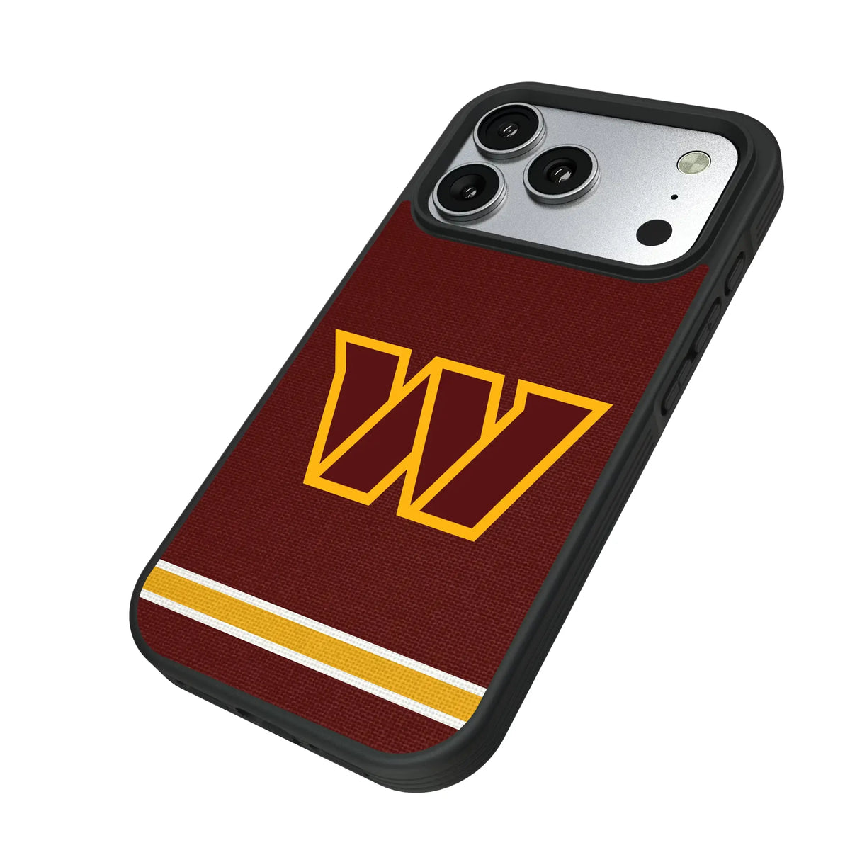 Washington Commanders Stripe iPhone Bump Phone Case for Apple iPhone - Isometric View#Device_iPhone 17 Pro