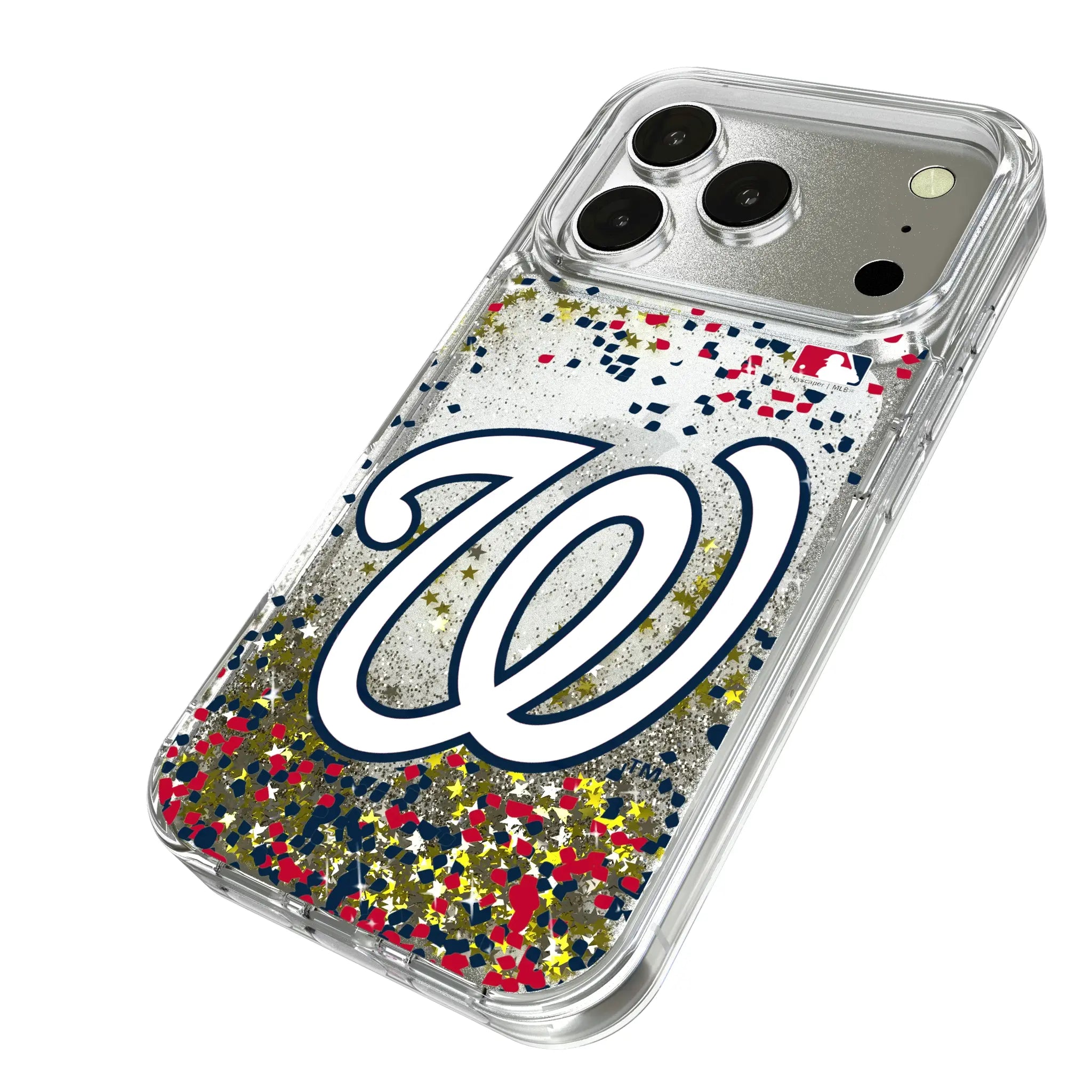 Washington Nationals Confetti iPhone Glitter Phone Case for Apple iPhone - Isometric View