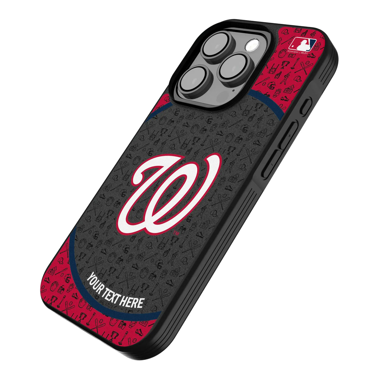 Washington Nationals Personalized Circle iPhone Bump Phone Case for Apple iPhone - Isometric View